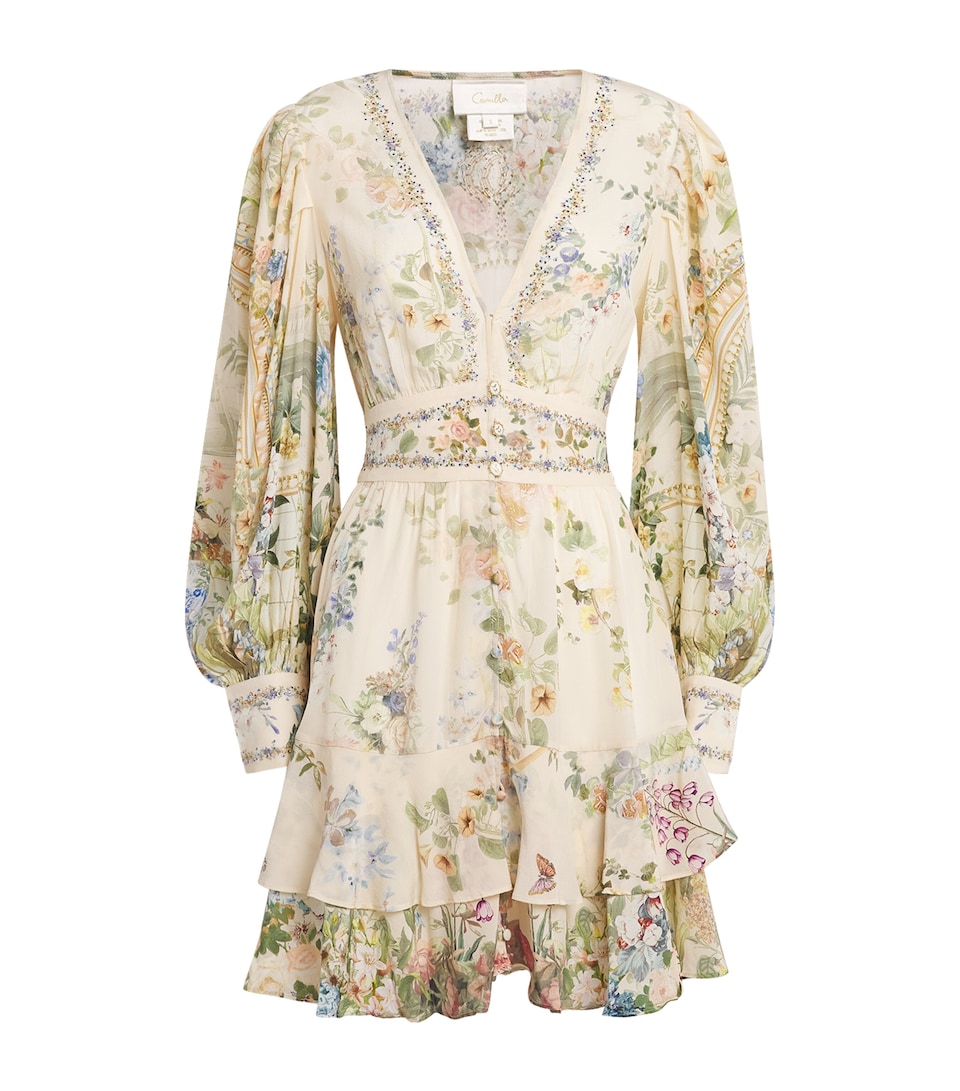 Camilla Womens Silk Midsummer Masterpiece Ruffle Mini Dress Midsummer Msterpiece