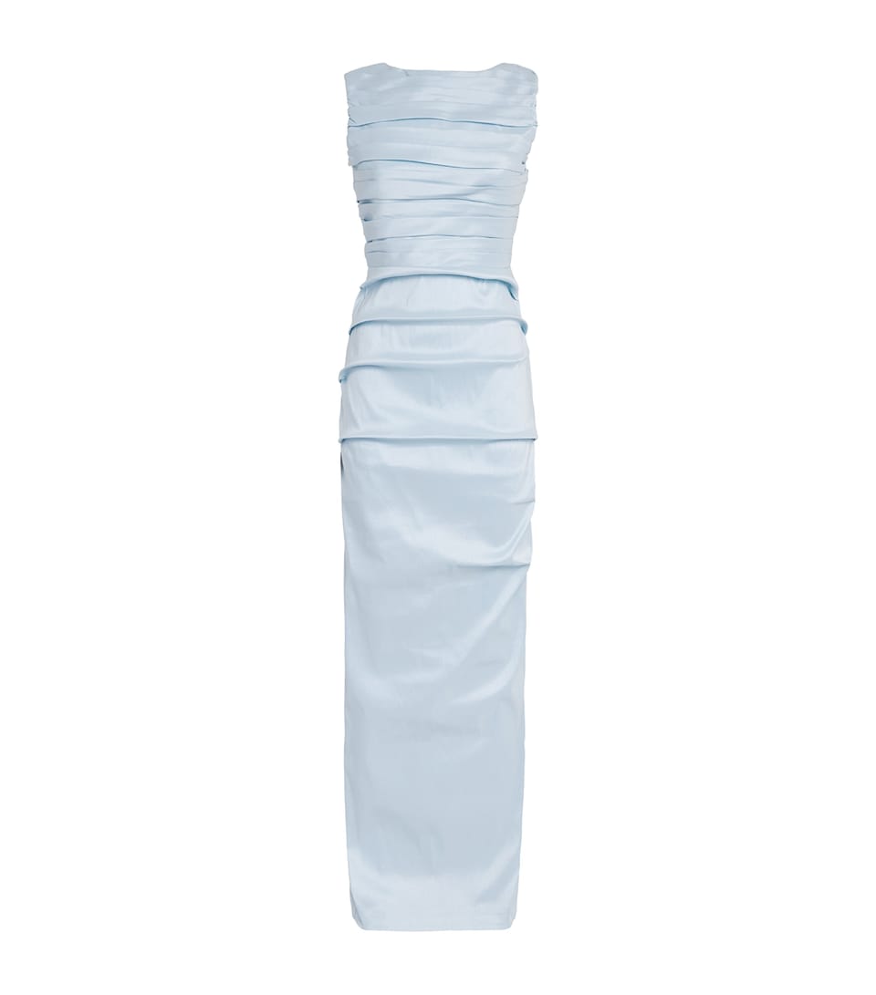 Rachel Gilbert Womens Ruched Adela Gown Ice