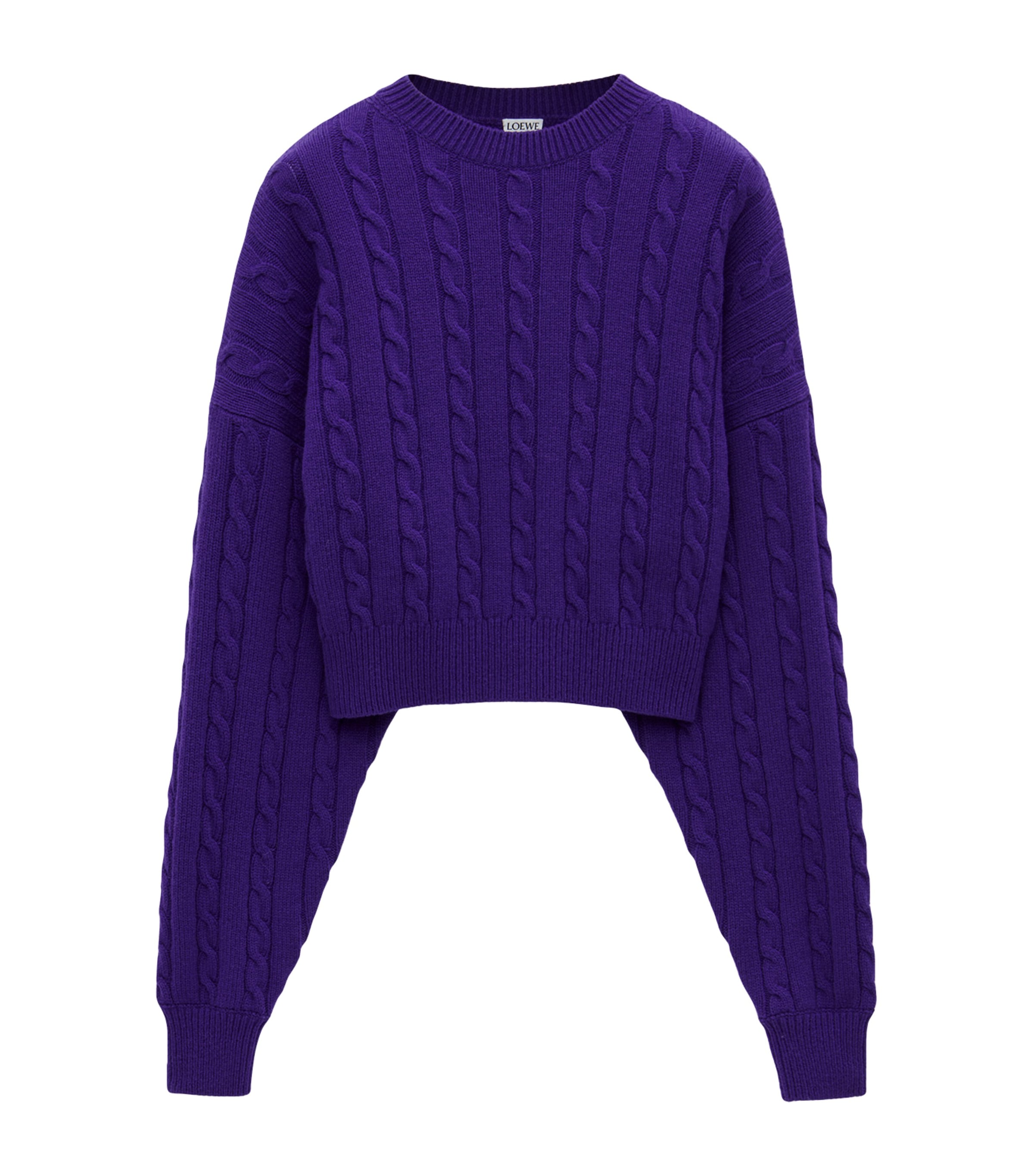 LOEWE Wool Cable-Knit Sweater | Harrods US