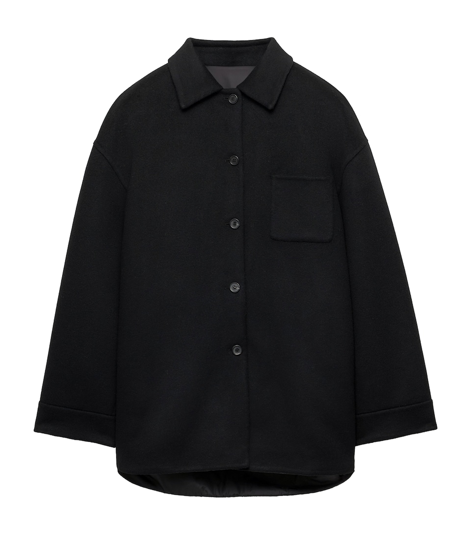 Prada Womens Wool-Cashmere and Re-Nylon Reversible Jacket Brown
