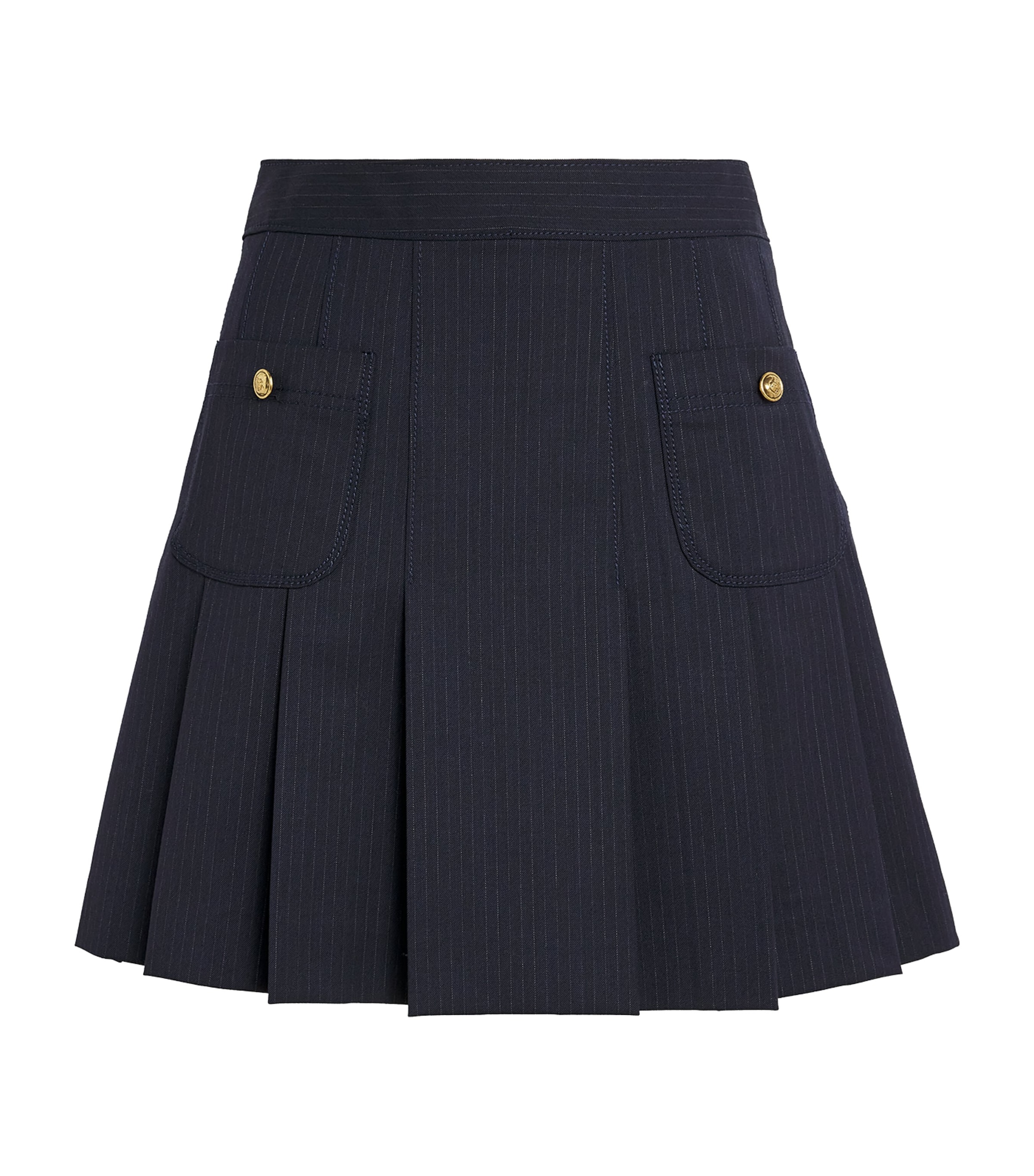 Wool-Blend Pleated Mini Skirt