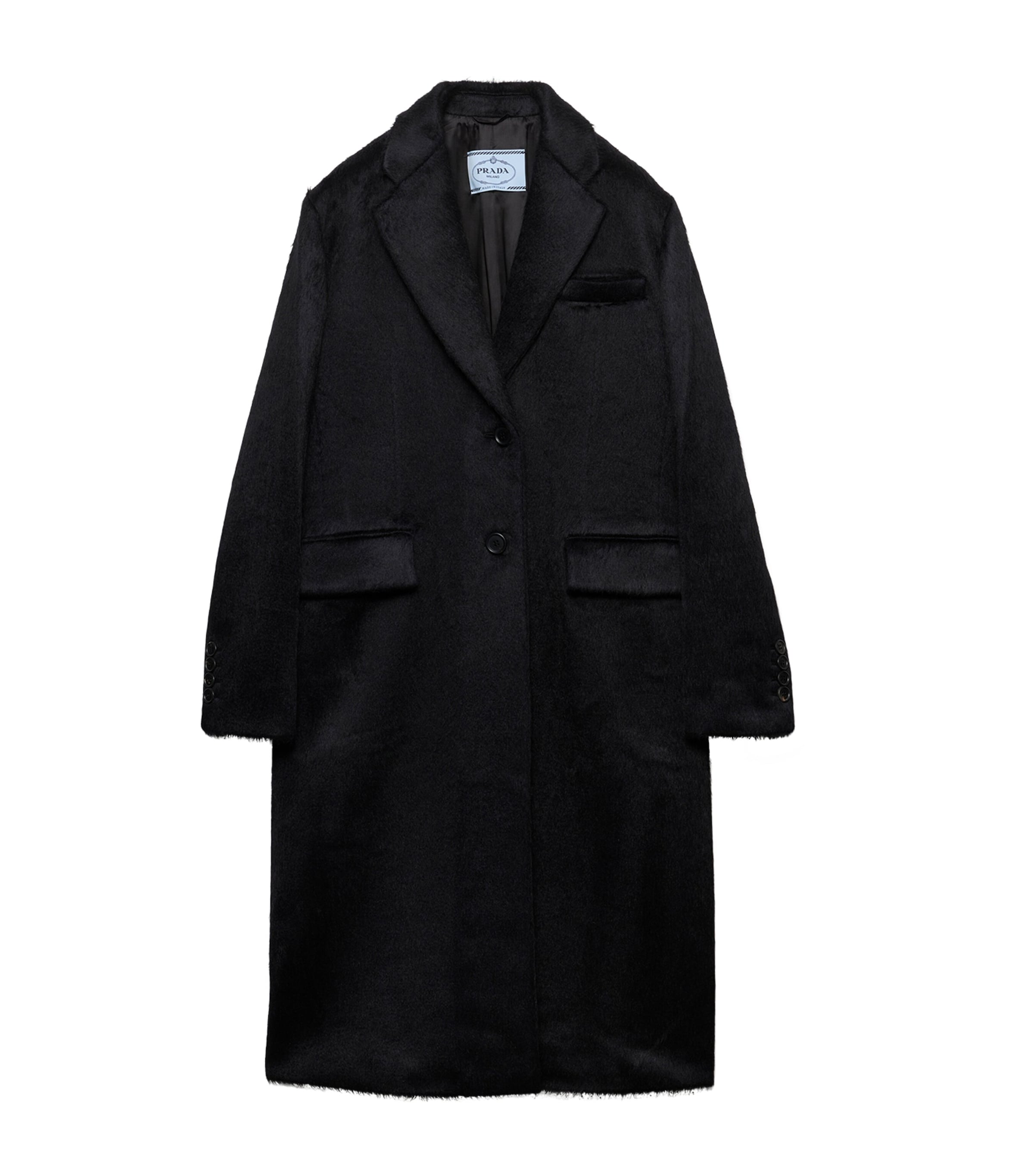 Velour Single-Breasted Coat