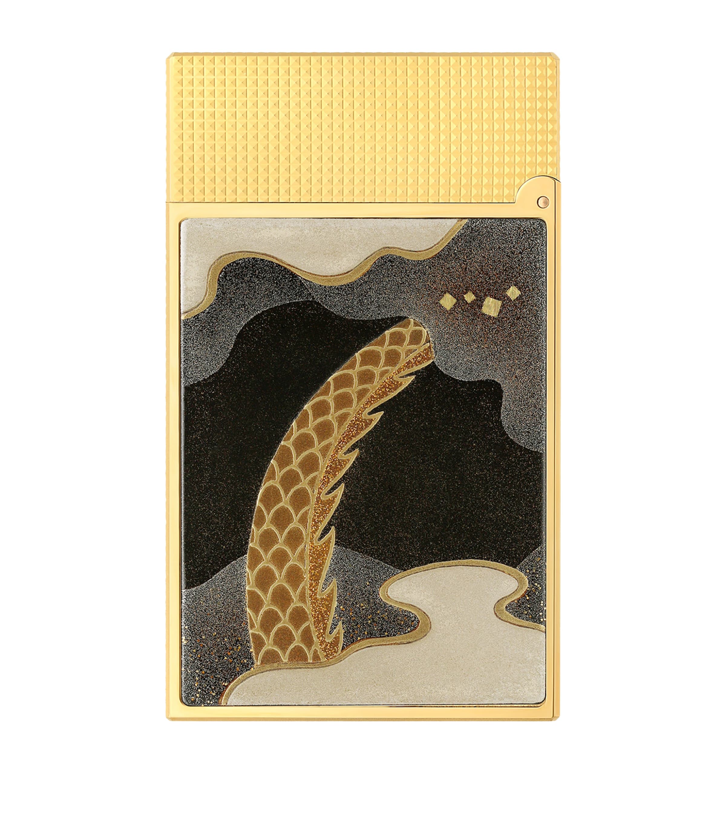 S.T. Dupont Maki-e Dragon Ligne 2 Cling Lighter Bronze Brown & Gold