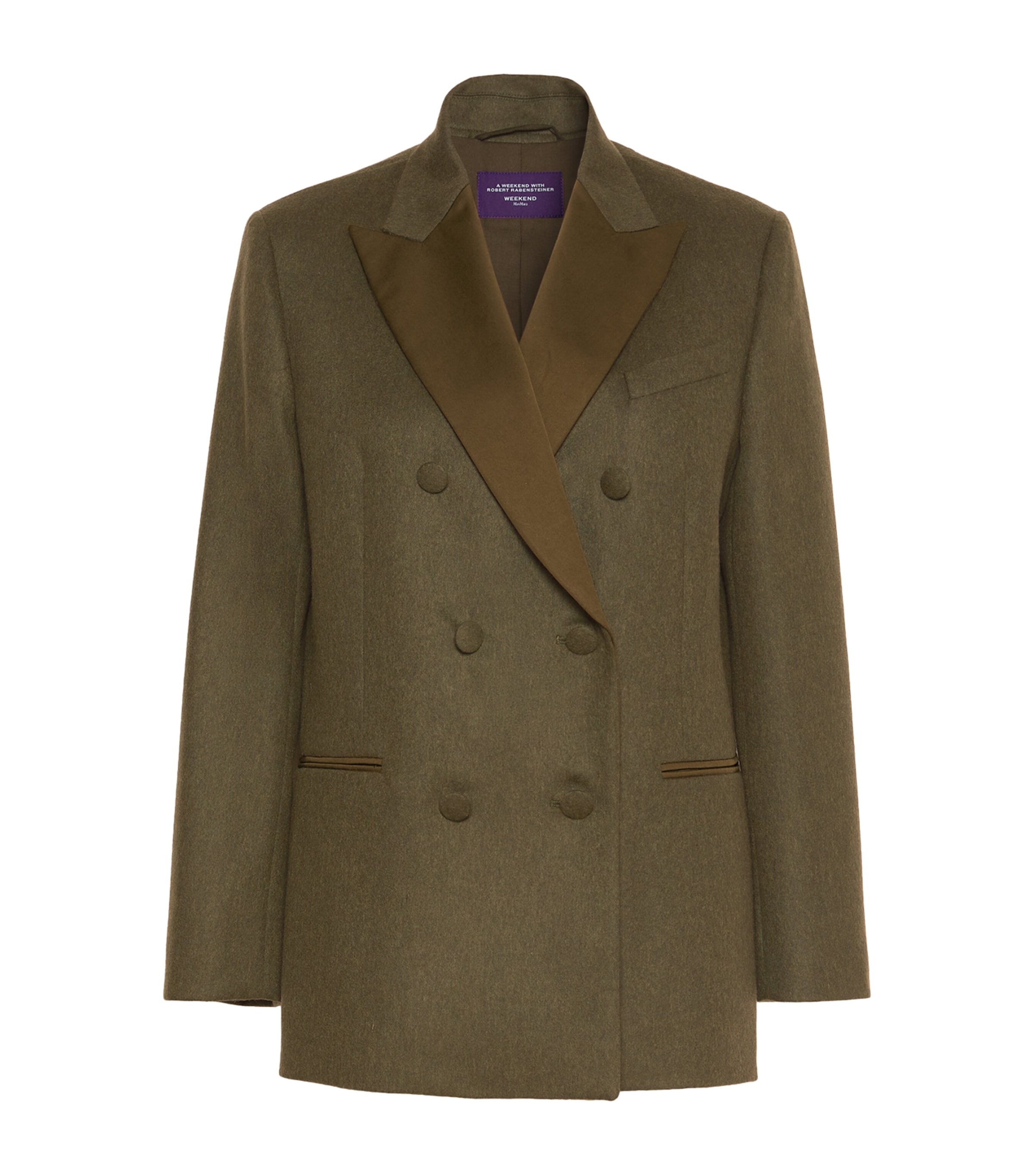 Weekend Max Mara Womens Virgin Wool-Blend Blazer Moss Green