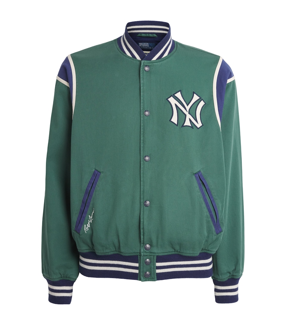 Polo Ralph Lauren Mens x Yankees Cotton Bomber Jacket Washed Forest