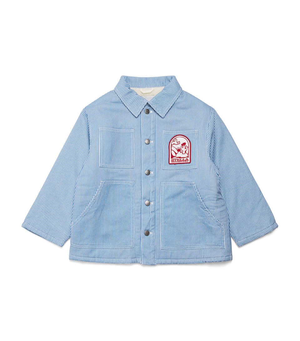 Stella McCartney Kids Cotton Stripe Sherpa Jacket (3-14 Years) Blu