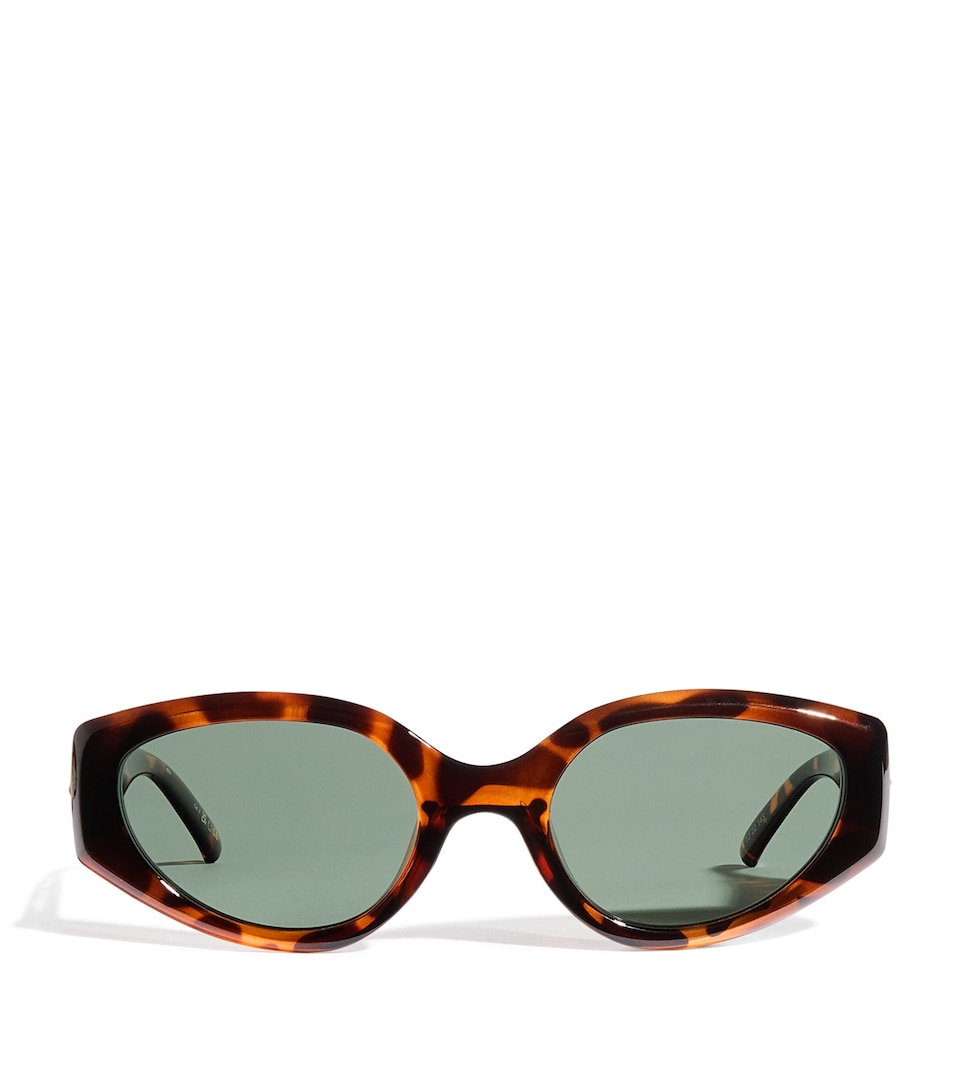 Le Specs Tortoiseshell Oval Sunglasses Trtkhk Mon Polarized