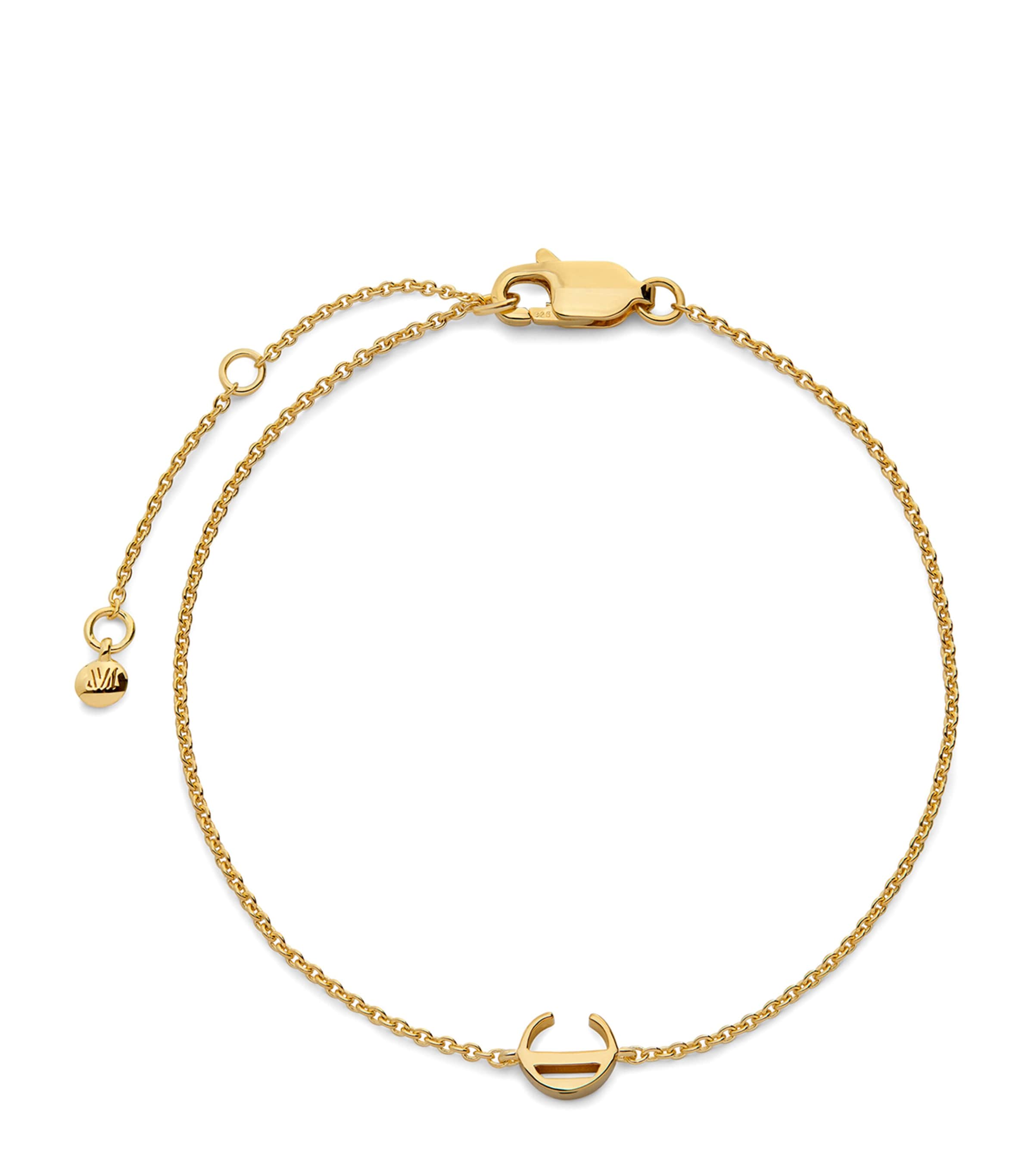 Monica Vinader C Initial Chain Bracelet Gold