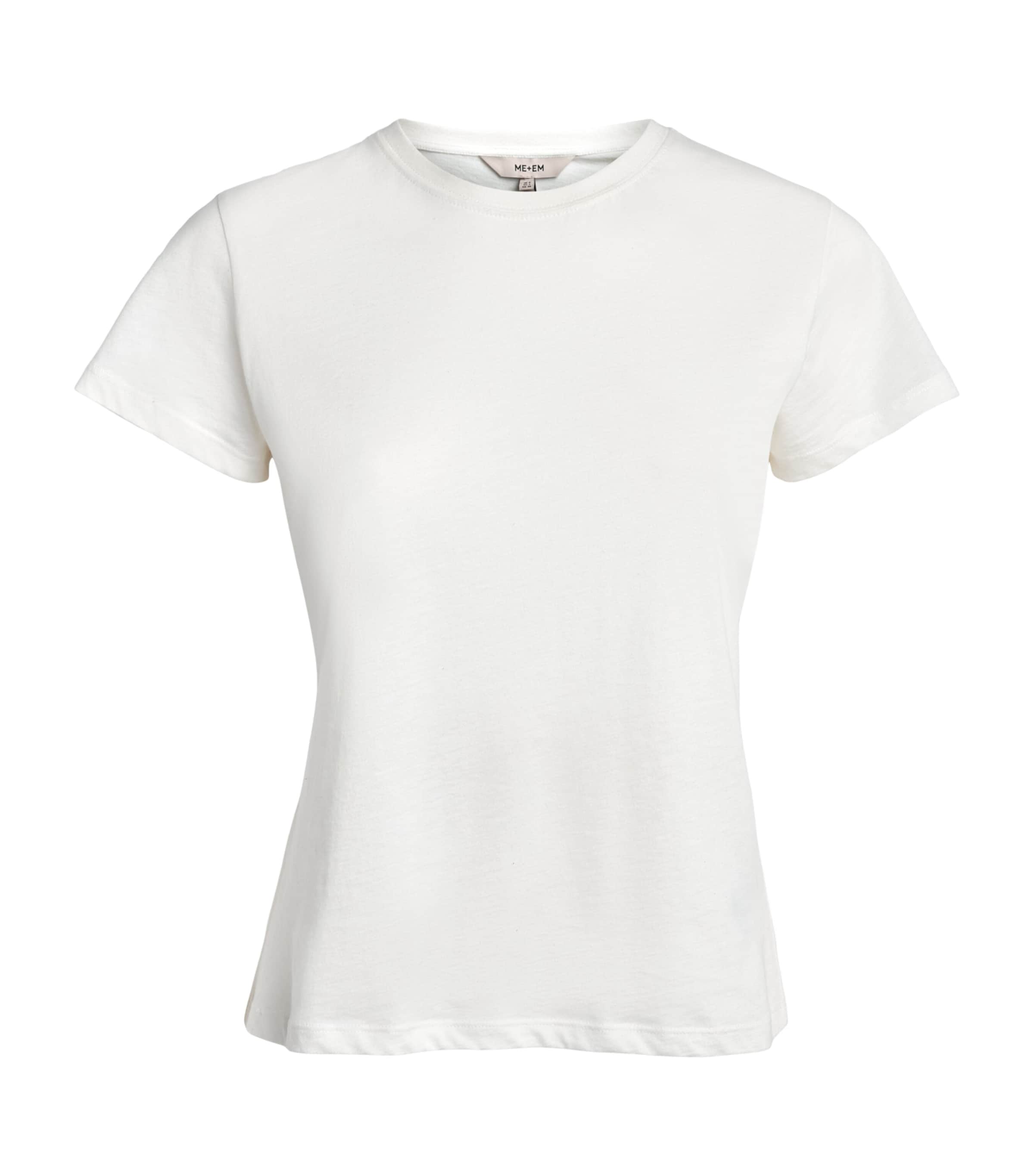ME+EM Womens Organic Cotton Shrunken Layering T-Shirt Light Cream