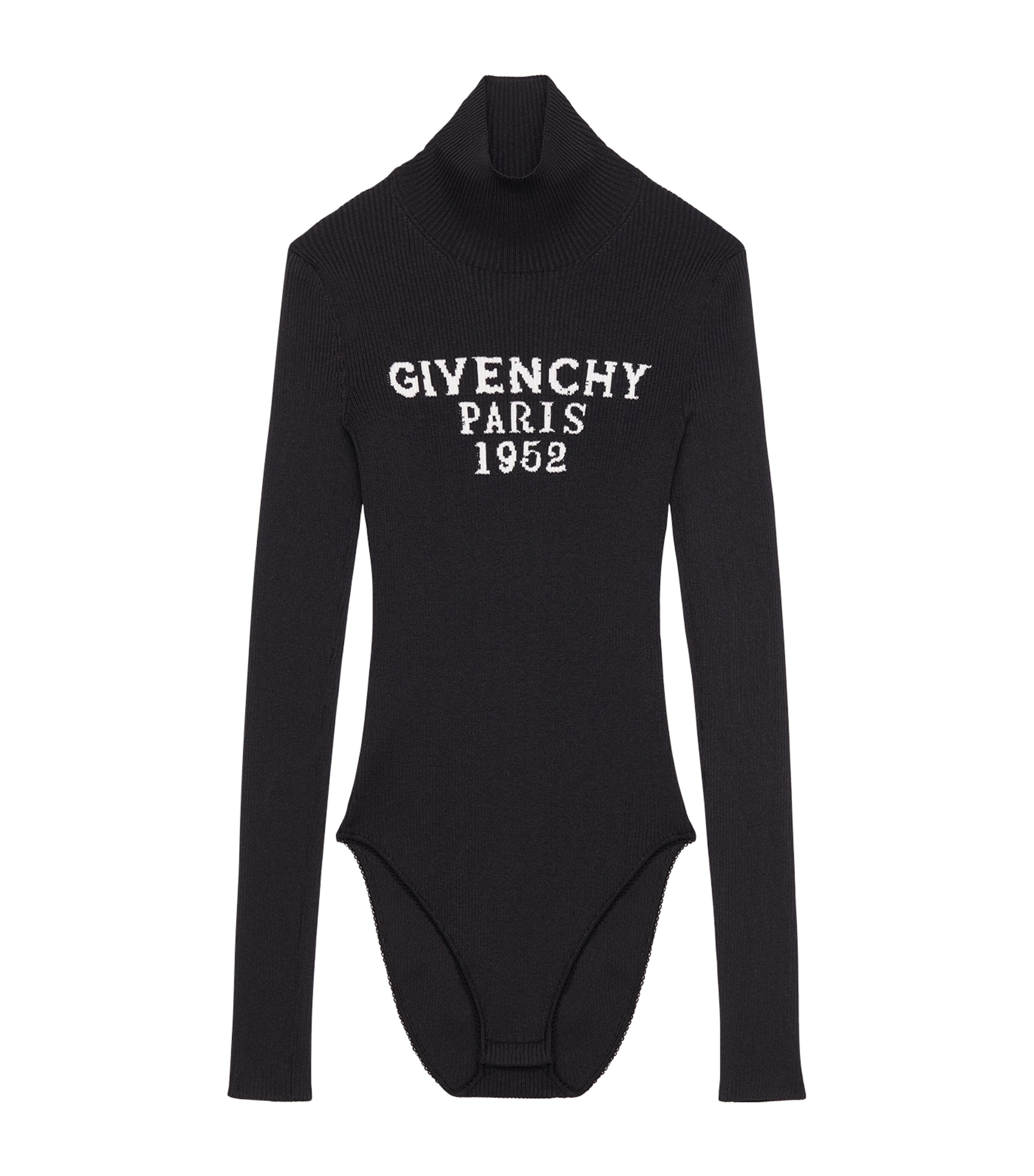 Givenchy Womens Logo Bodysuit Black
