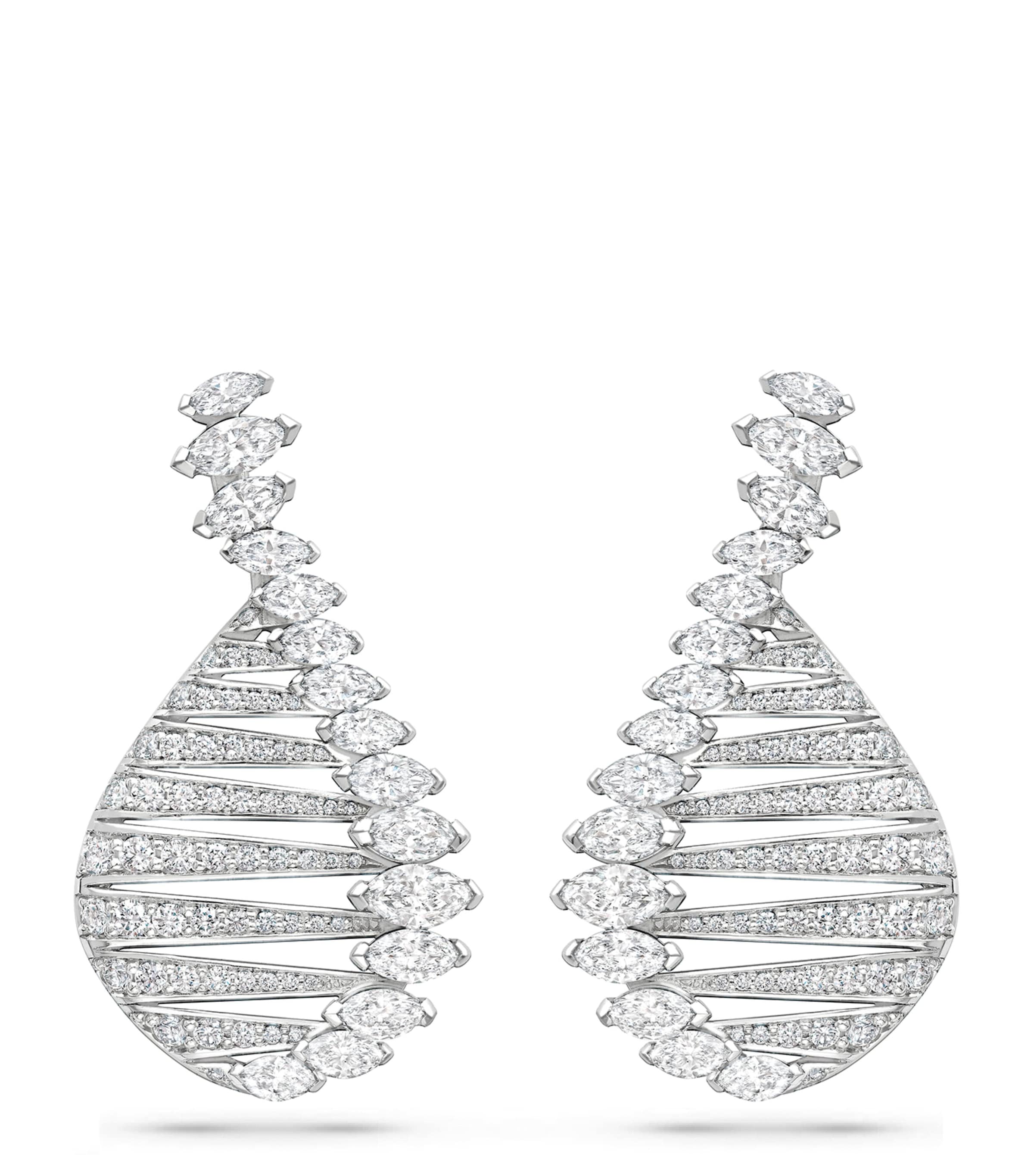 Platinum and Diamond Play of Light Drop Earrings