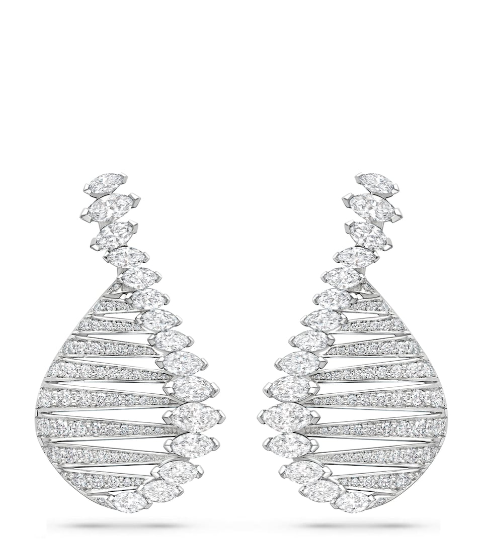 Platinum and Diamond Play of Light Drop Earrings