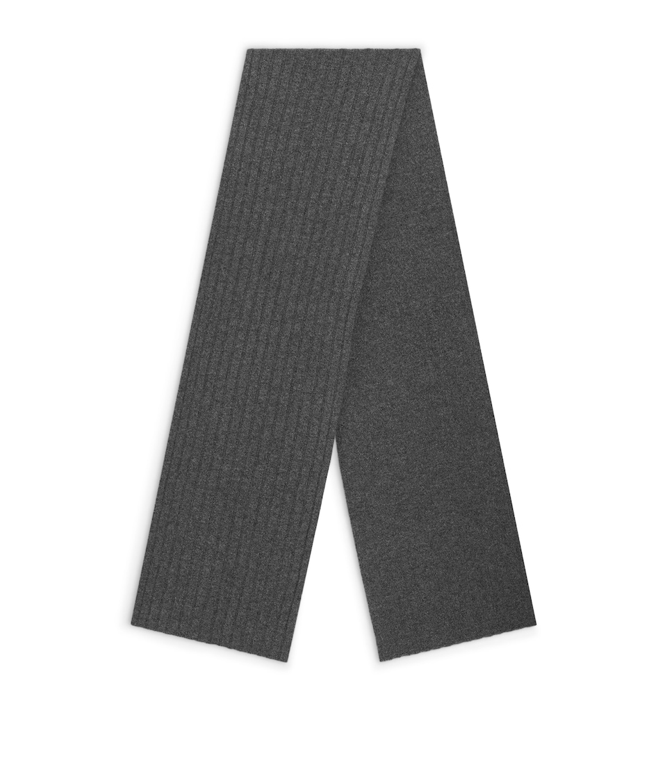 Dolce&Gabbana Cashmere Rib-Knit Scarf Grey