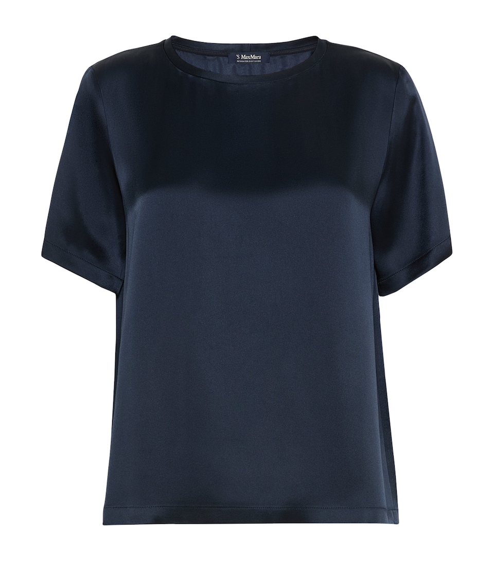 Max Mara Womens Satin T-Shirt Midnightblue