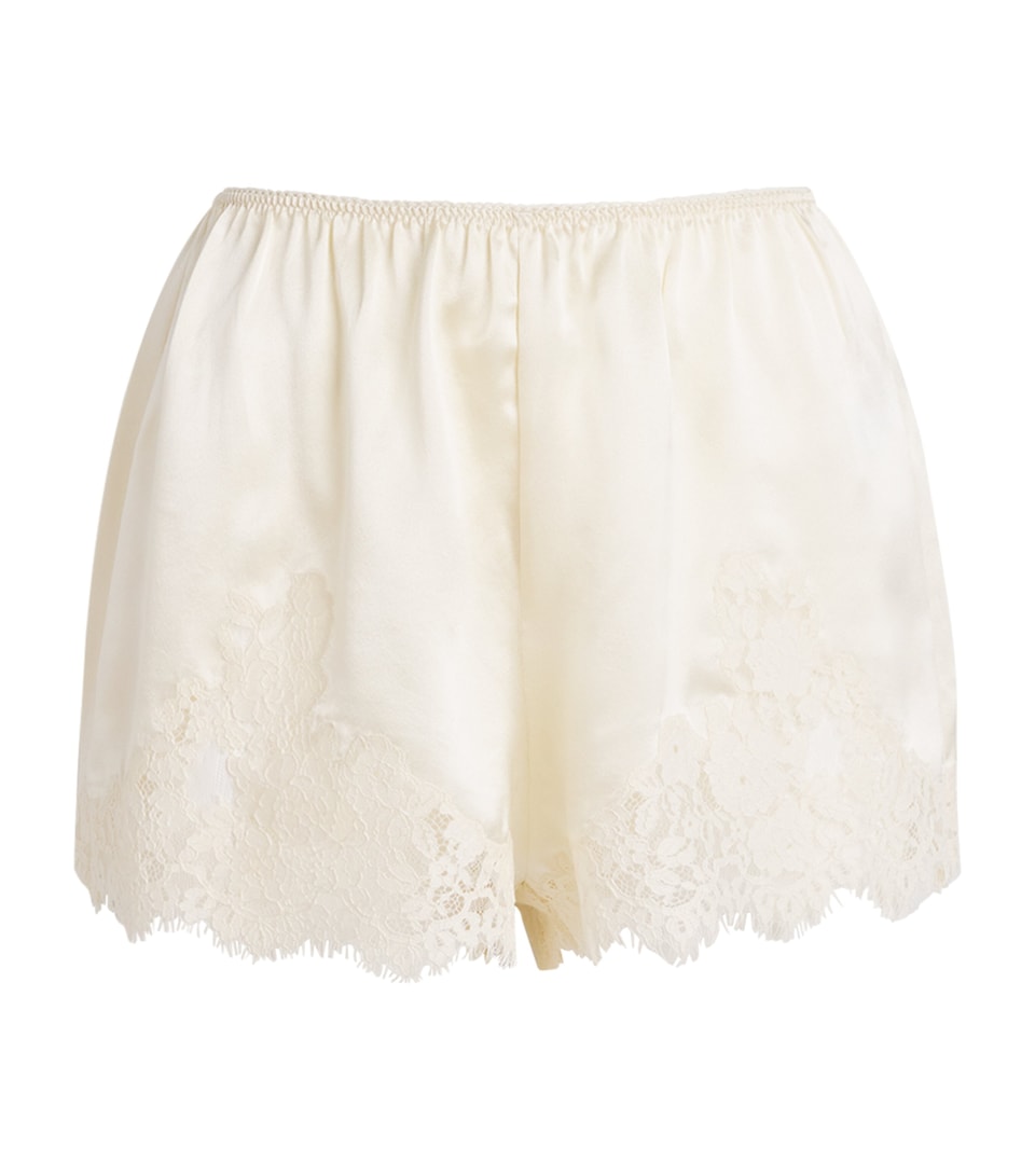 DÔEN Womens Silk-Lace Iona Shorts Sea Salt