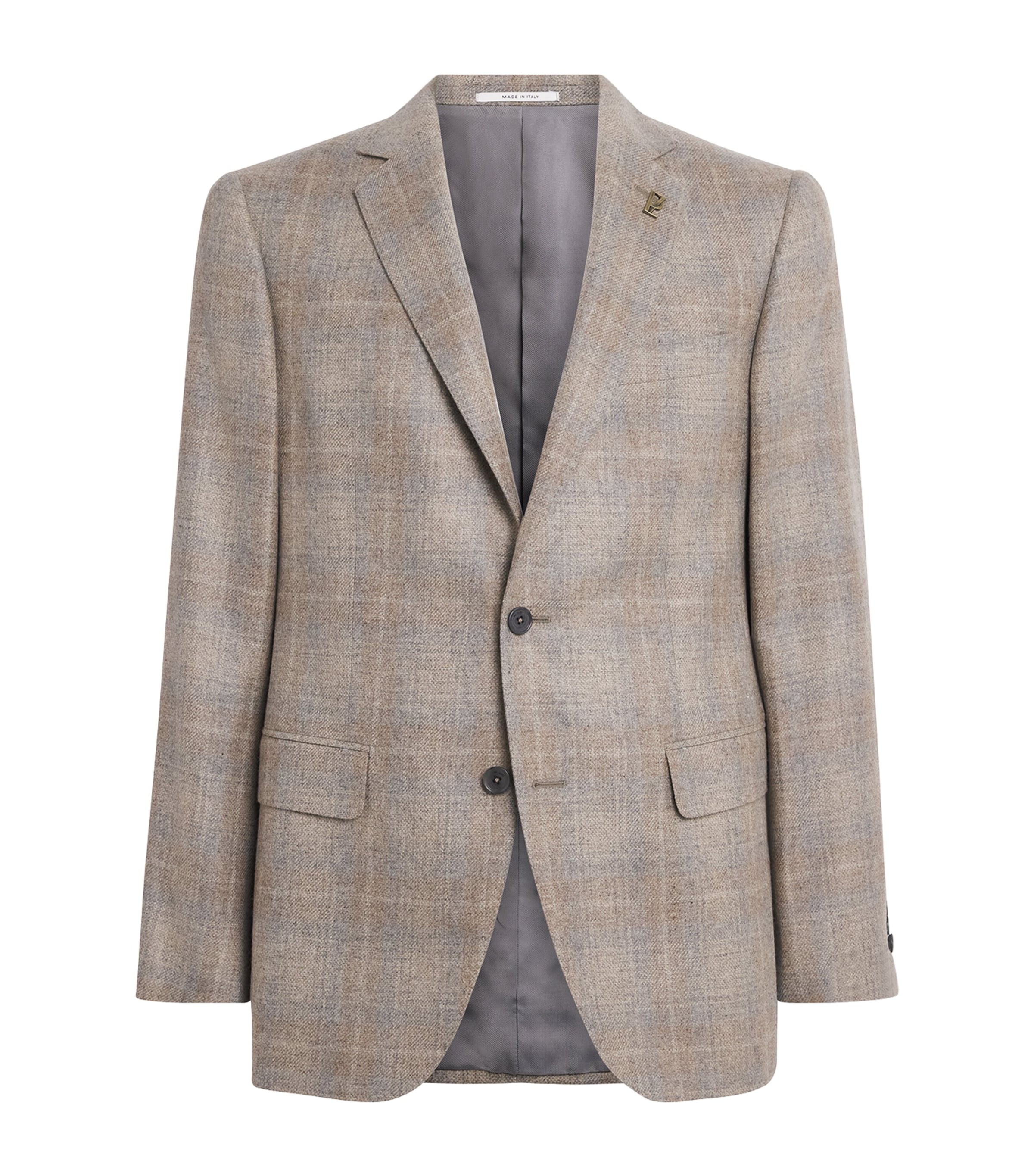 Pal Zileri Mens Cashmere Check Blazer Light Brown