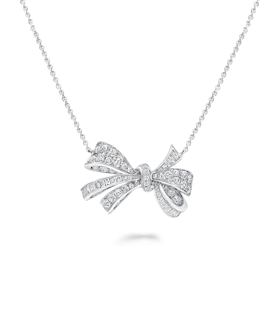 White Gold and Diamond Tilda's Bow Necklace