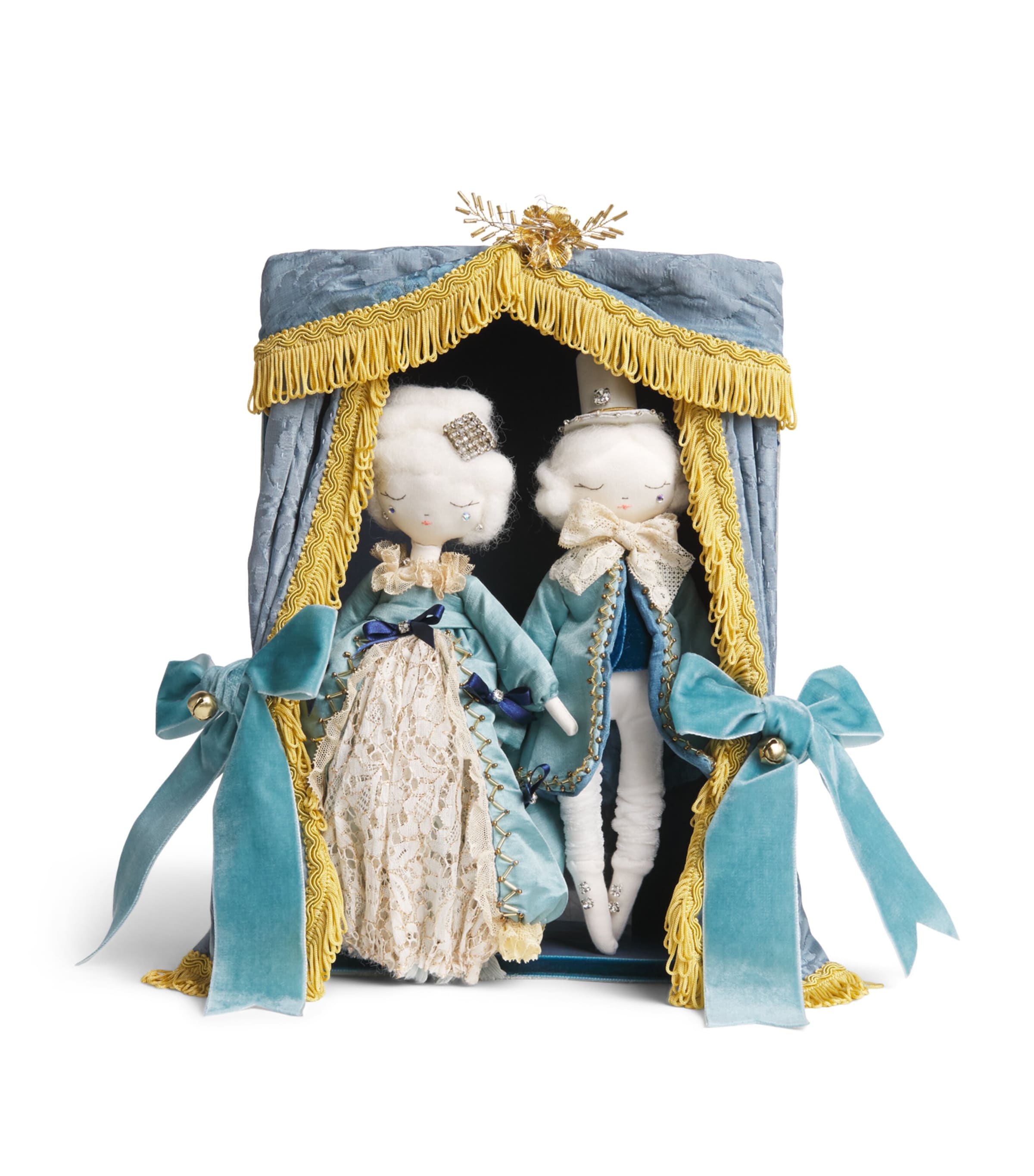 Alice Mary Lynch Small Couple Ornament (23cm) Teal/blue/gold