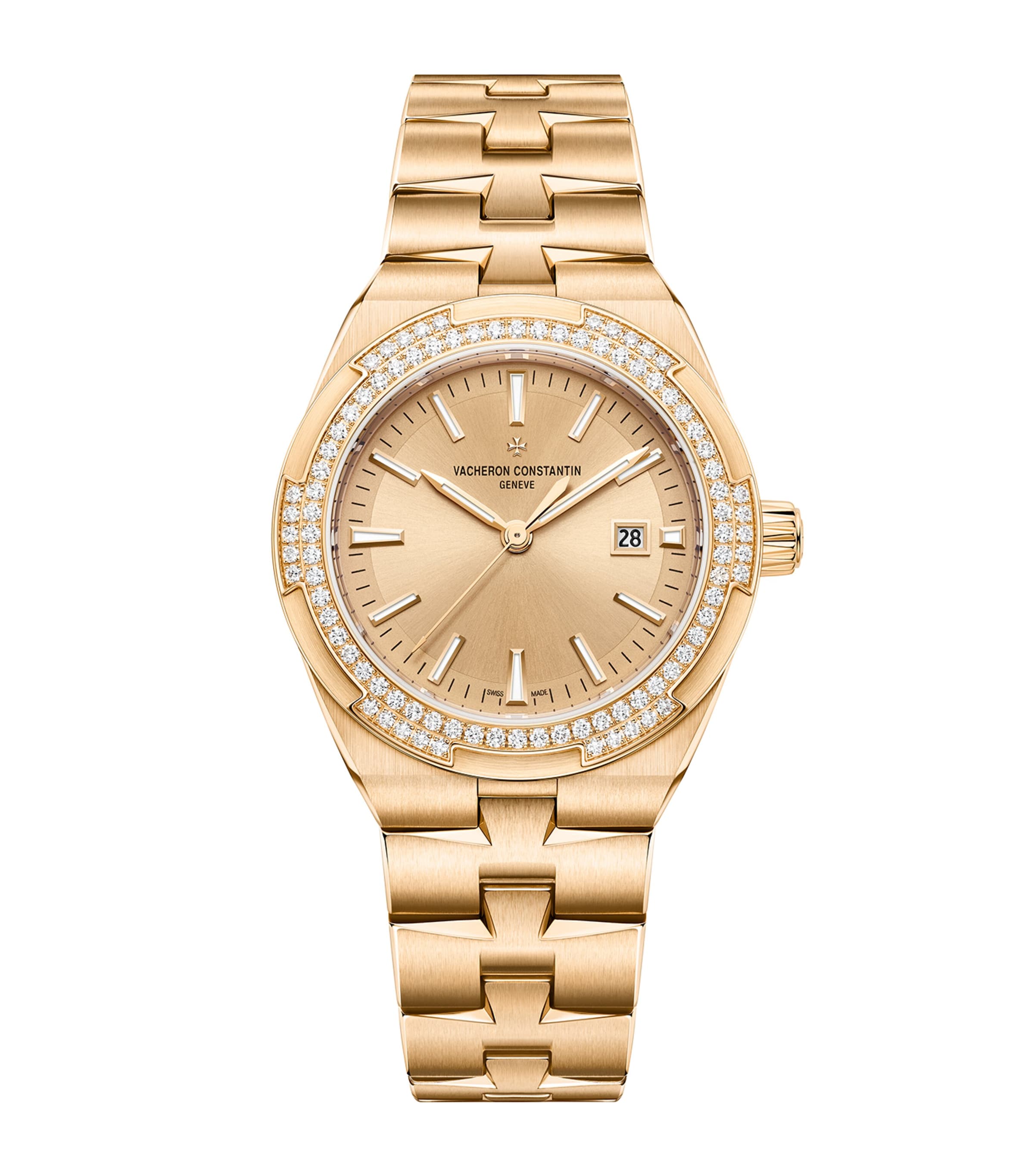 Vacheron Constantin Rose Gold and Diamond Overseas Watch 35mm Pink Gold
