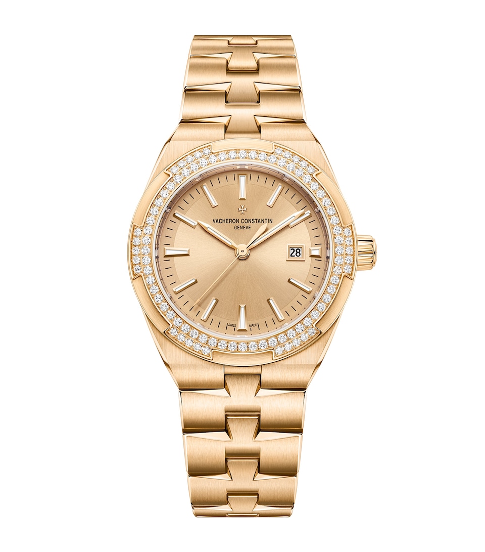 Vacheron Constantin Rose Gold and Diamond Overseas Watch 35mm Pink Gold