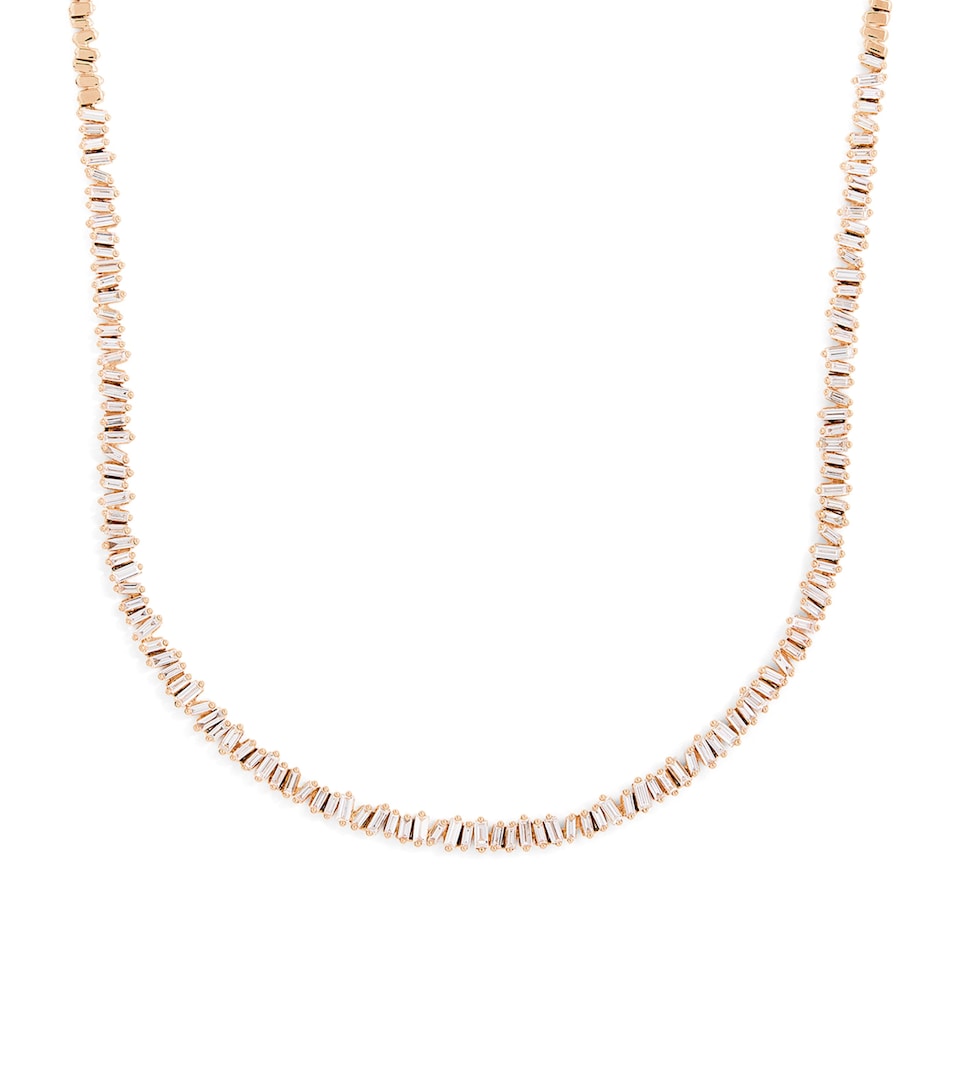 Rose Gold and Diamond Classic Tennis Necklace