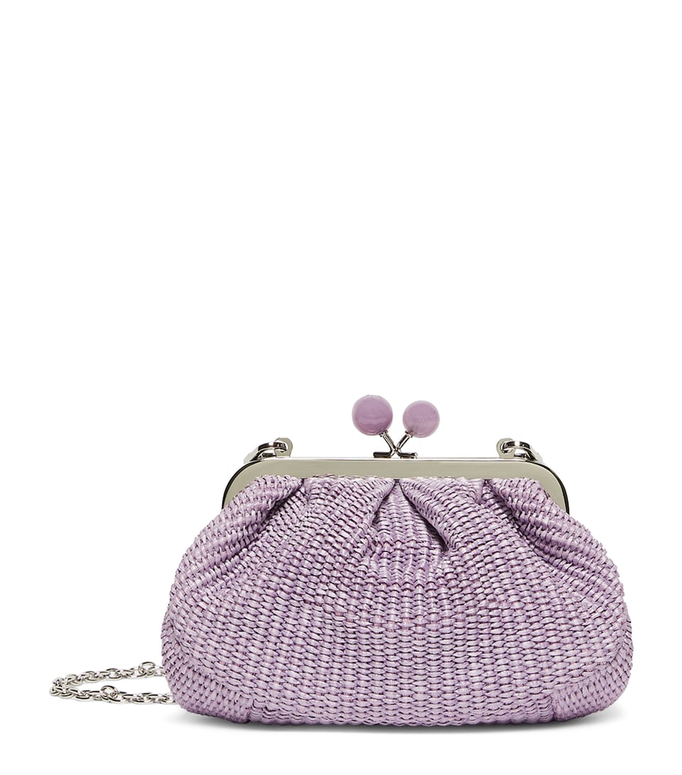 Weekend Max Mara Small Woven Pasticcino Clutch Bag Lilac