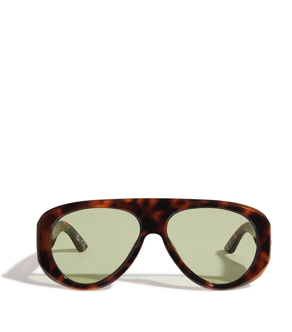 Le Specs Dream Boat Aviator Sunglasses Tortoise/moss Mono