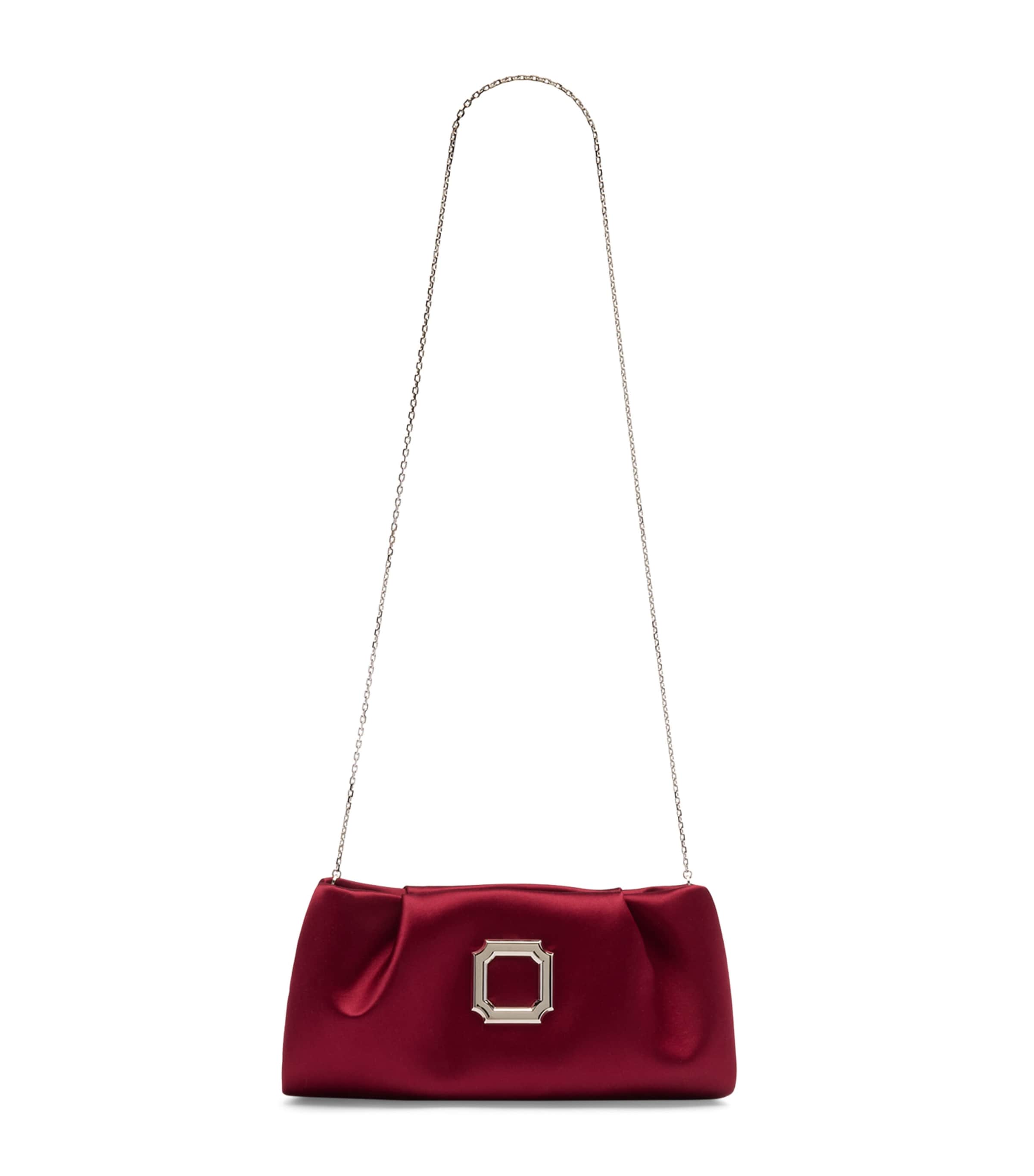 Malone Souliers Satin Vittoria Soft Clutch Bag Wine