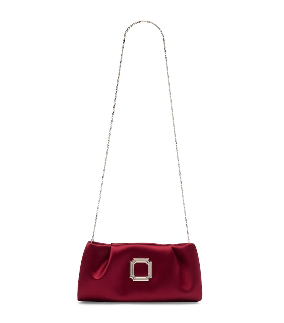 Malone Souliers Satin Vittoria Soft Clutch Bag Wine