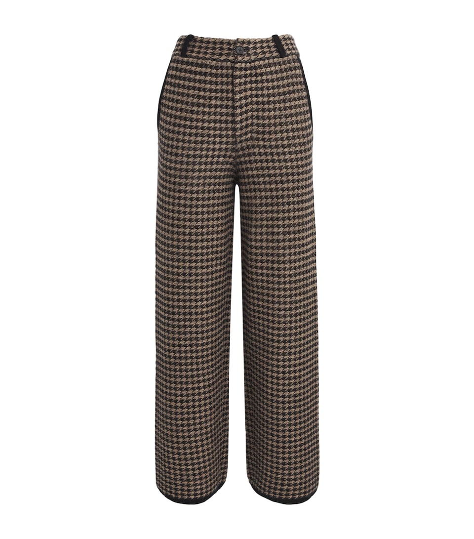 Cashmere Houndstooth Tailored Trousers