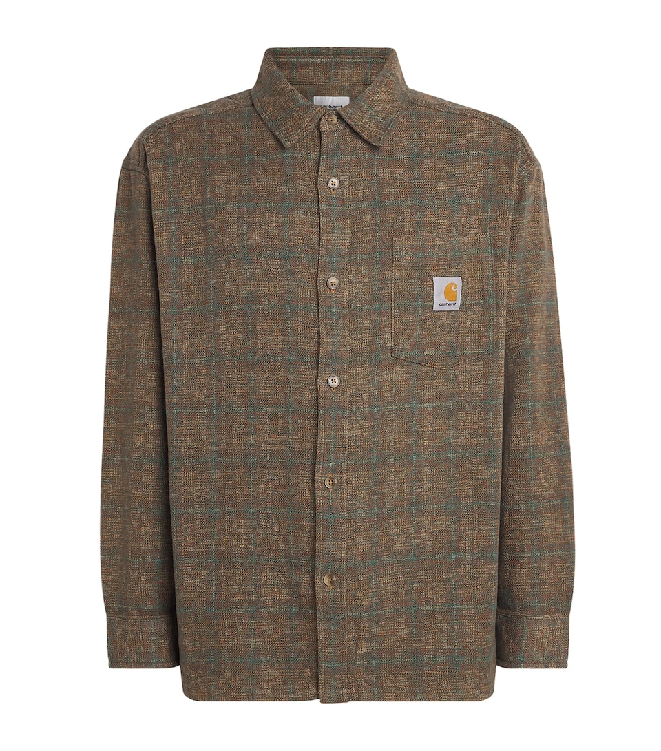 Carhartt WIP Mens Cotton Check Bagley Shirt Bgley Chk/h Brn