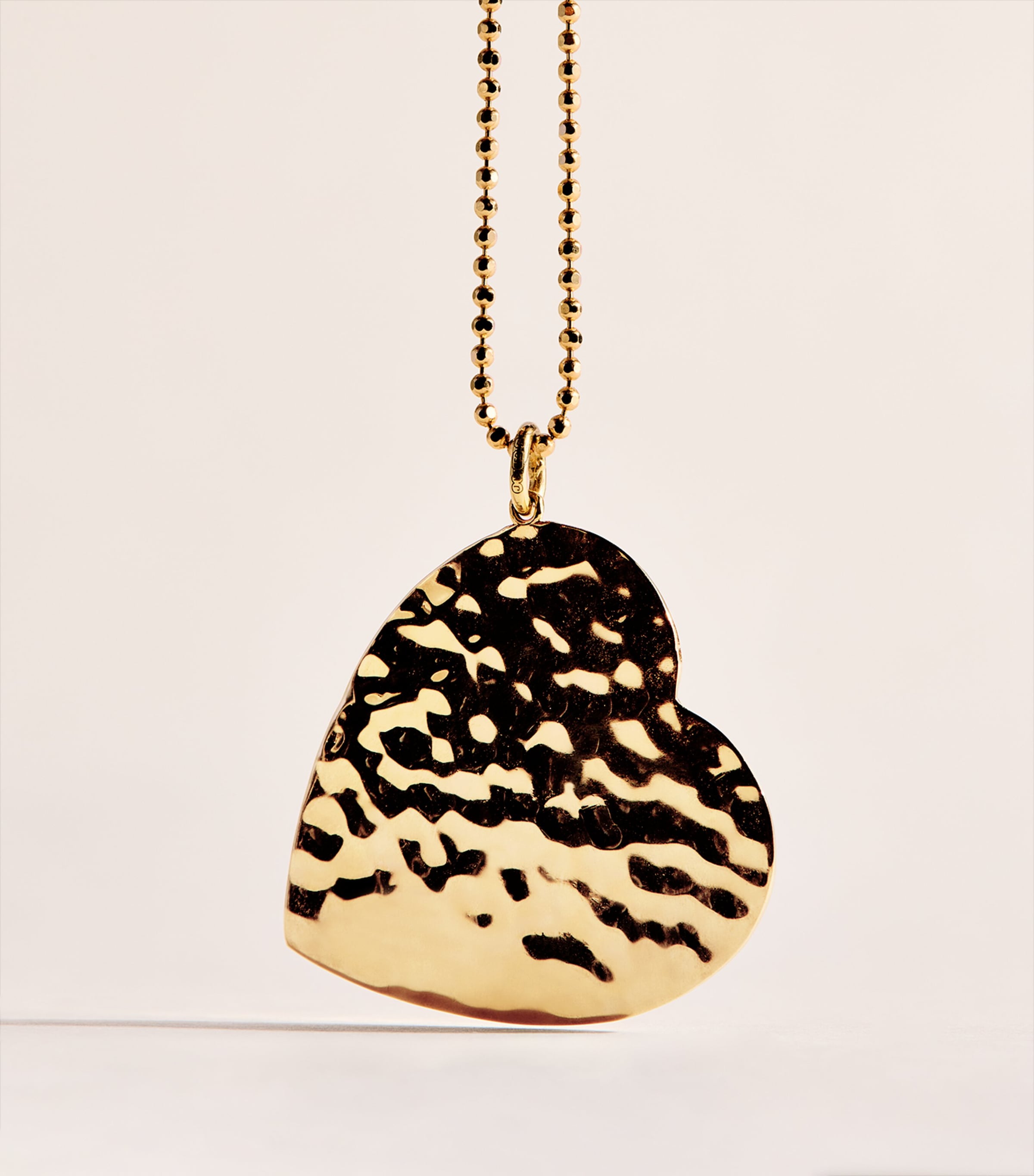 Jennifer Meyer Yellow Gold Hammered Heart Necklace Yellow Gold