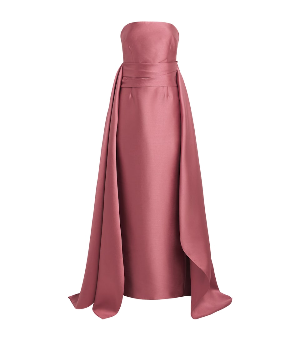 Solace London Womens Satin Strapless Elara Gown Dark Rose