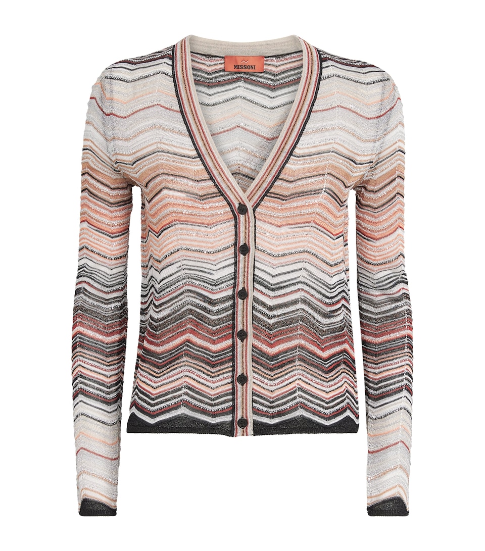 Embellished Zigzag Cardigan