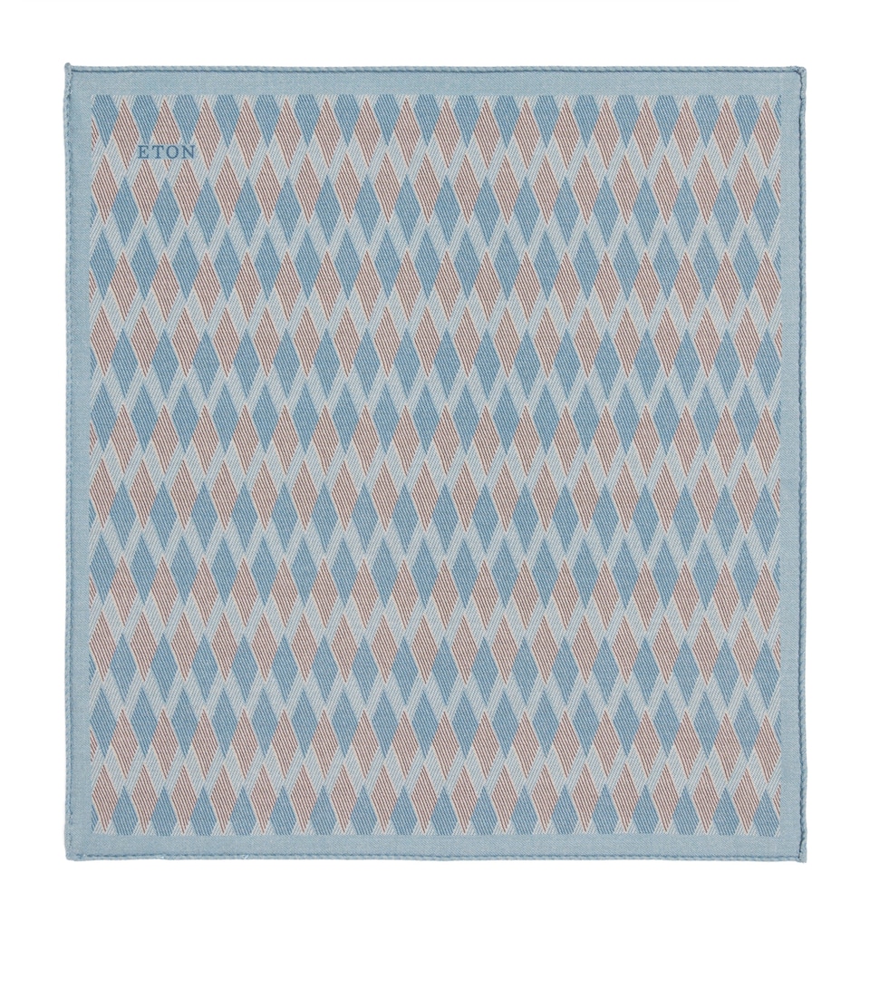 Eton Wool Pocket Square Light Blue