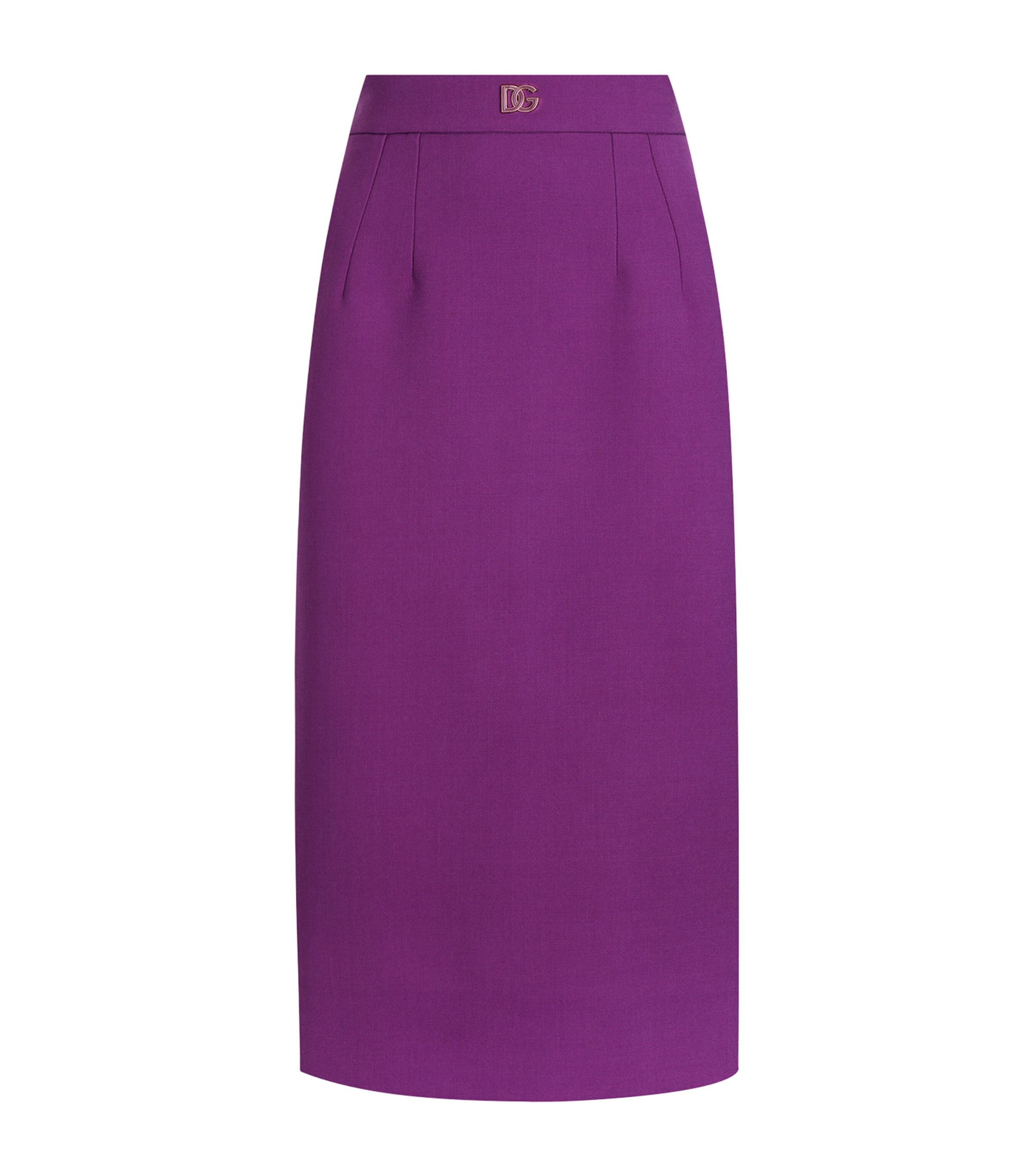 Virgin Wool Logo Pencil Midi Skirt