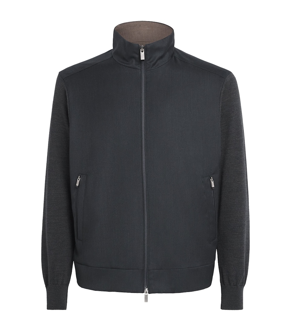 Paul & Shark Mens Virgin Wool Hybrid Jacket Verdone Tortora