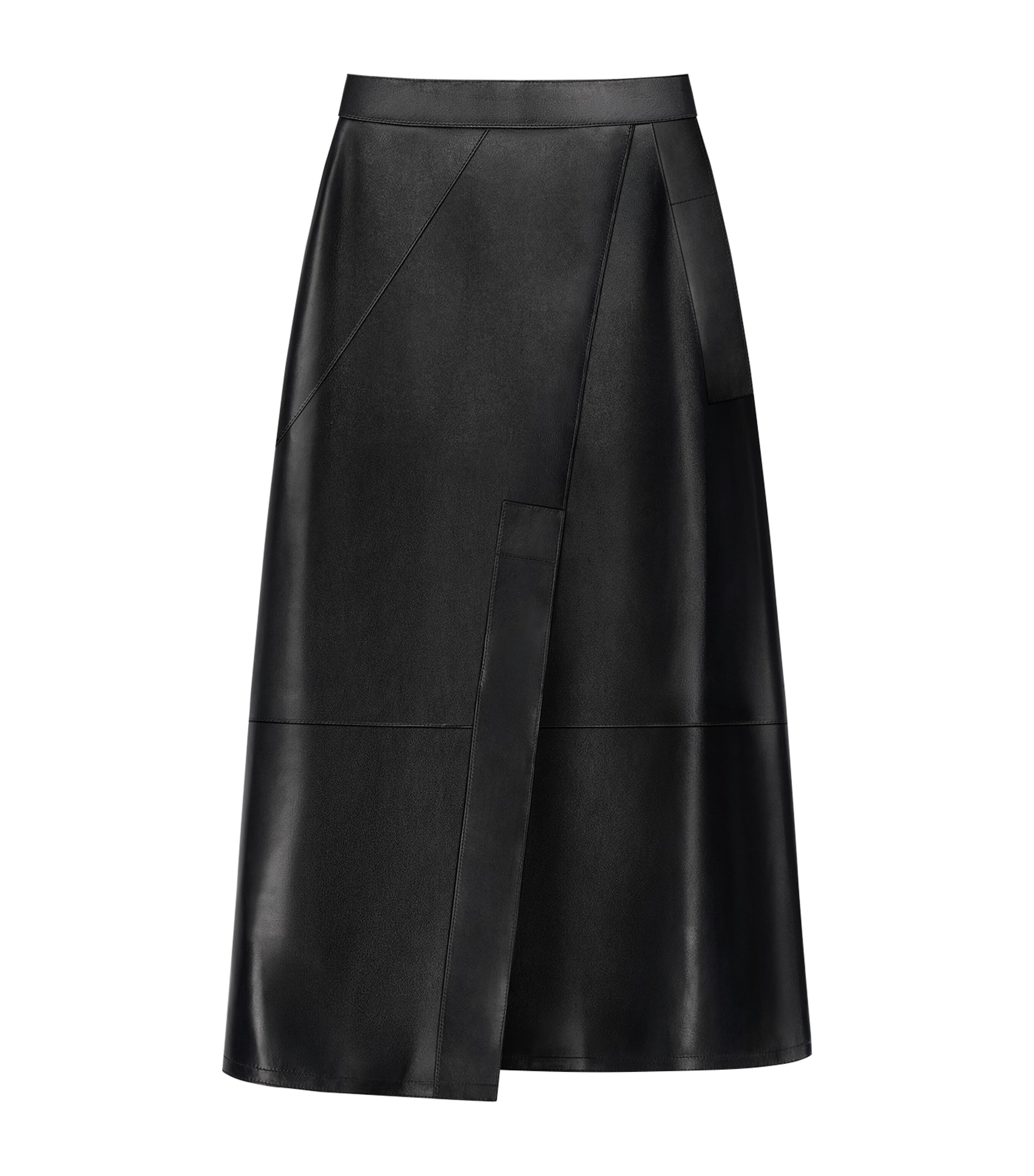 Givenchy Womens Leather Asymmetric Midi Skirt