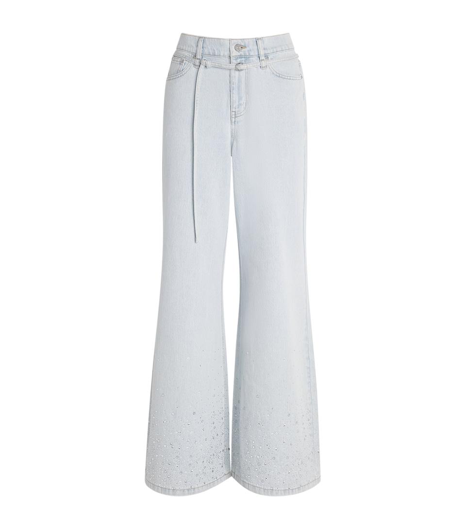 Embellished Wide-Leg Jeans