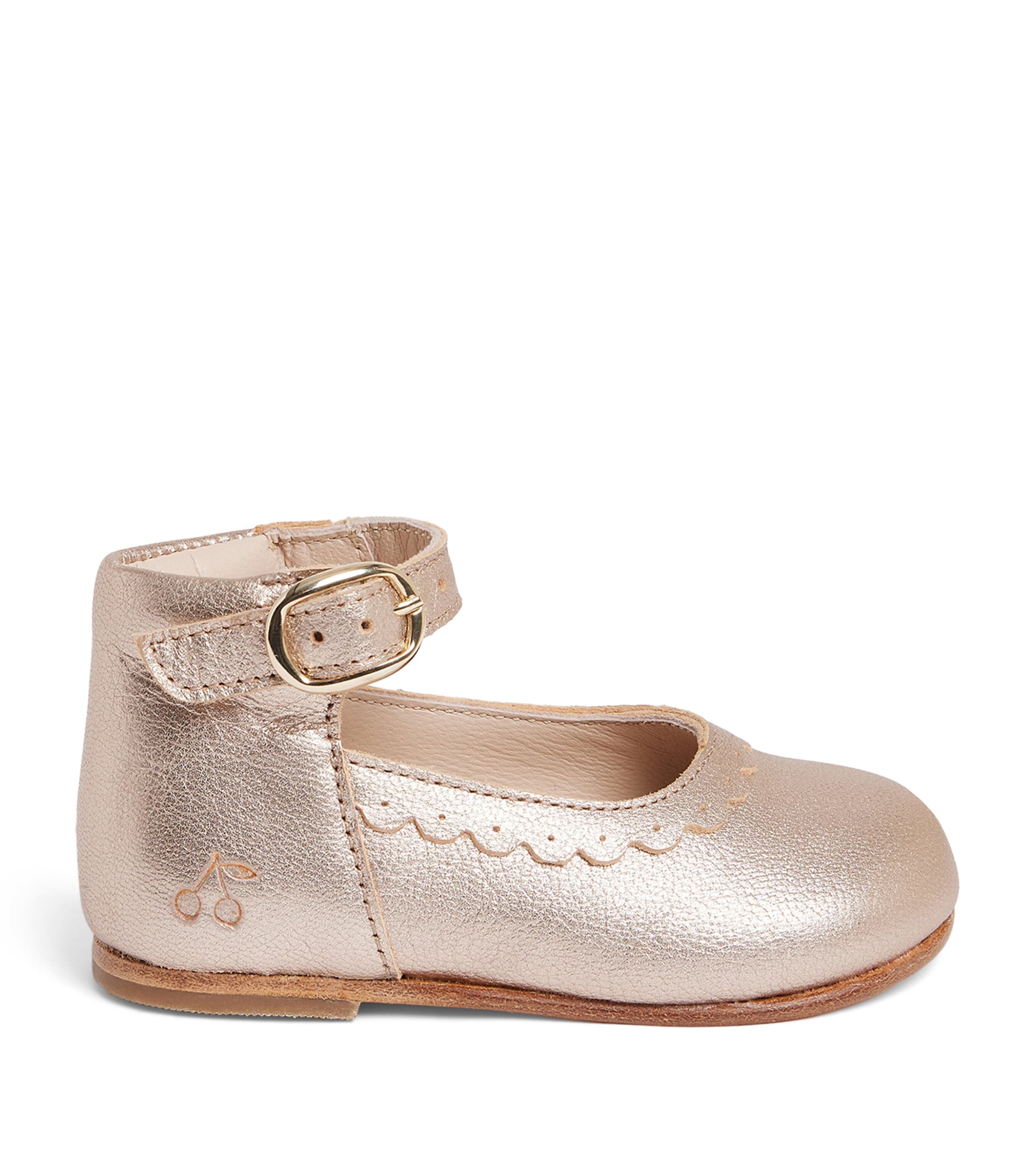 Bonpoint Metallic Leather Ballet Flats Mordore