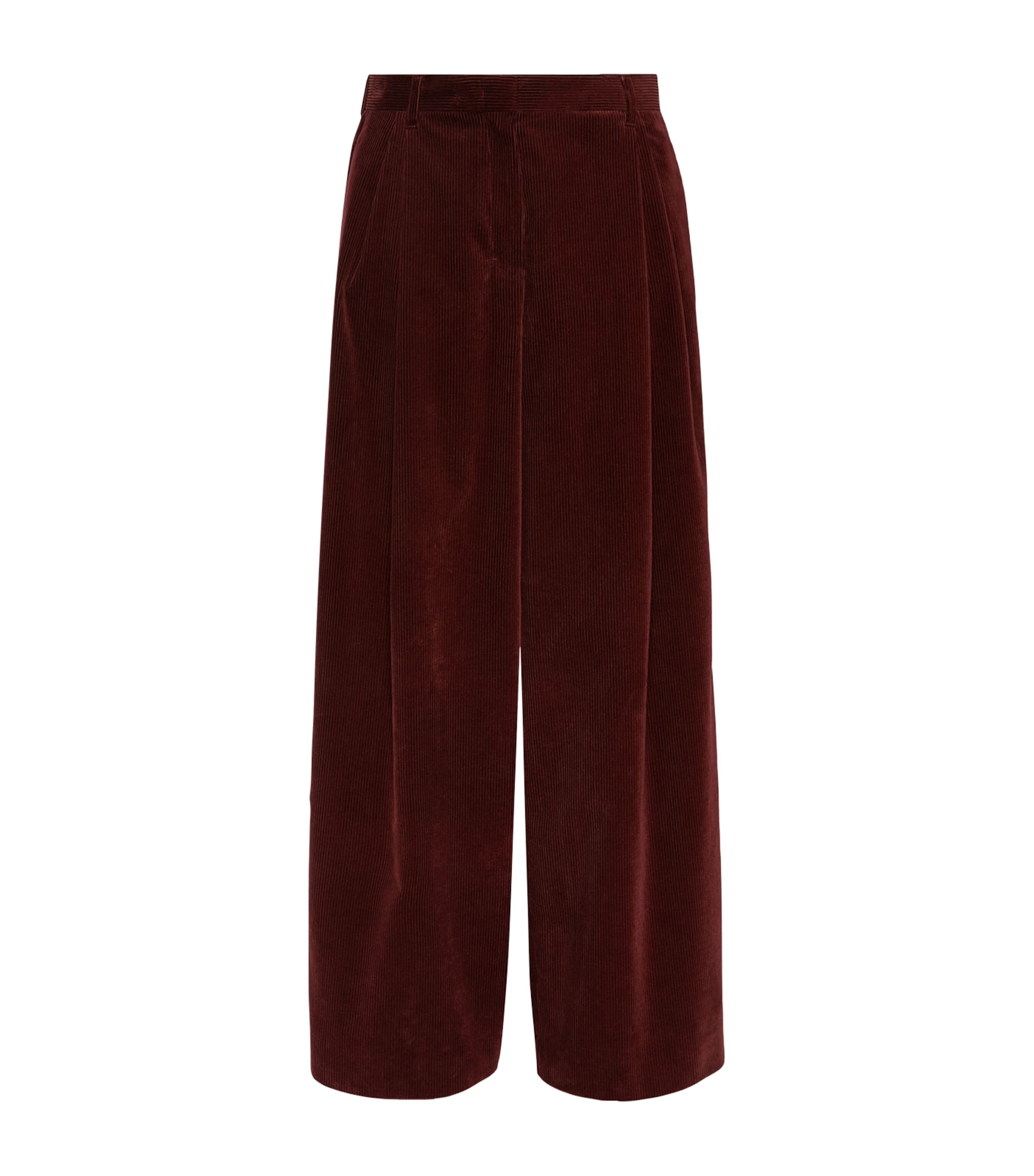Max Mara Womens Corduroy Wide-Leg Trousers Bordeaux