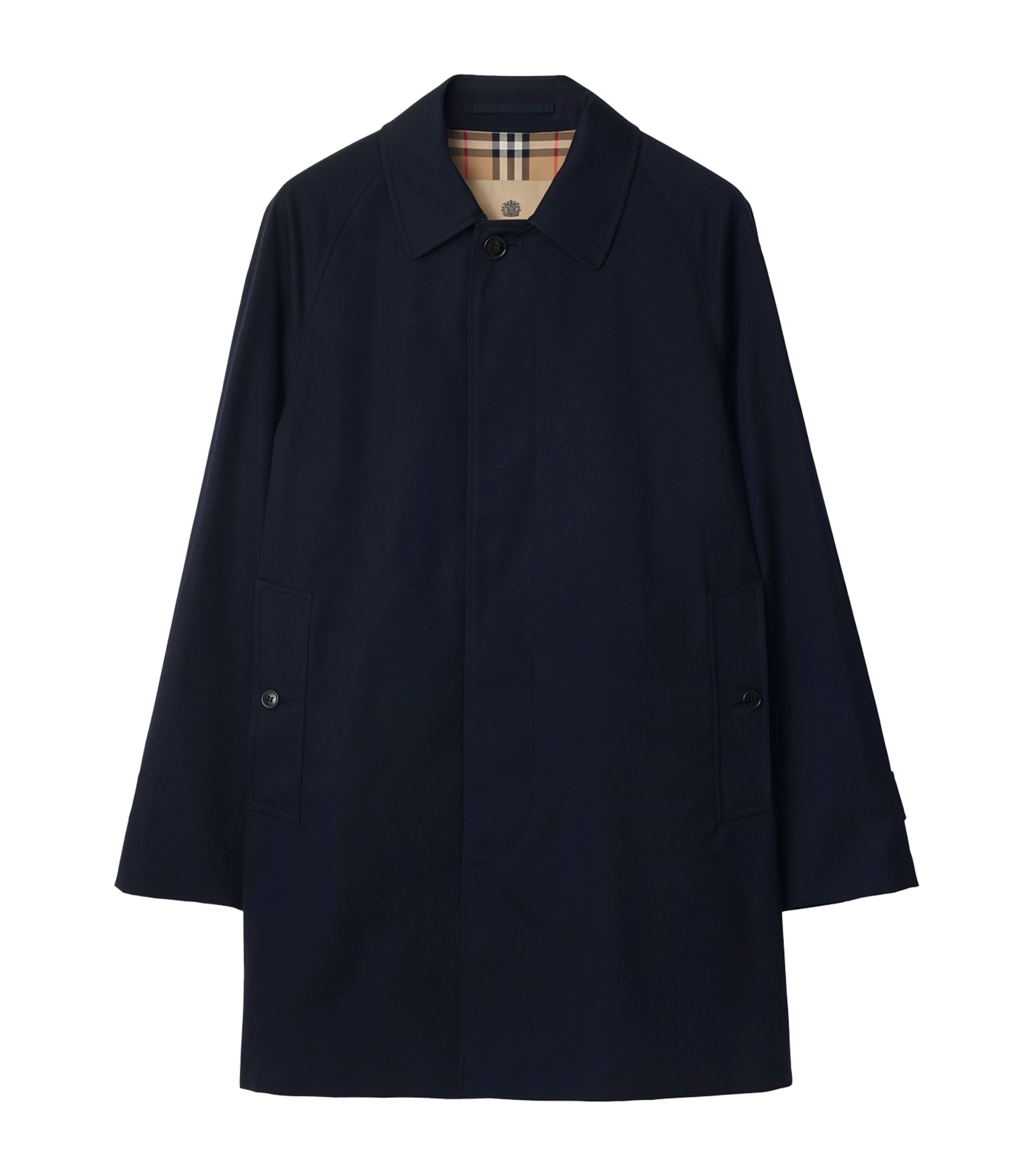 Burberry Mens Organic Cotton Car Coat Coal Blue