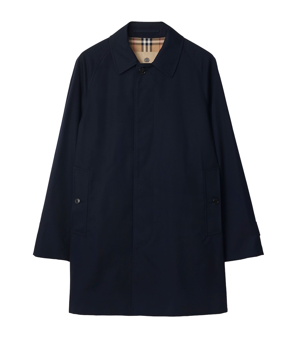 Burberry Mens Organic Cotton Car Coat Coal Blue
