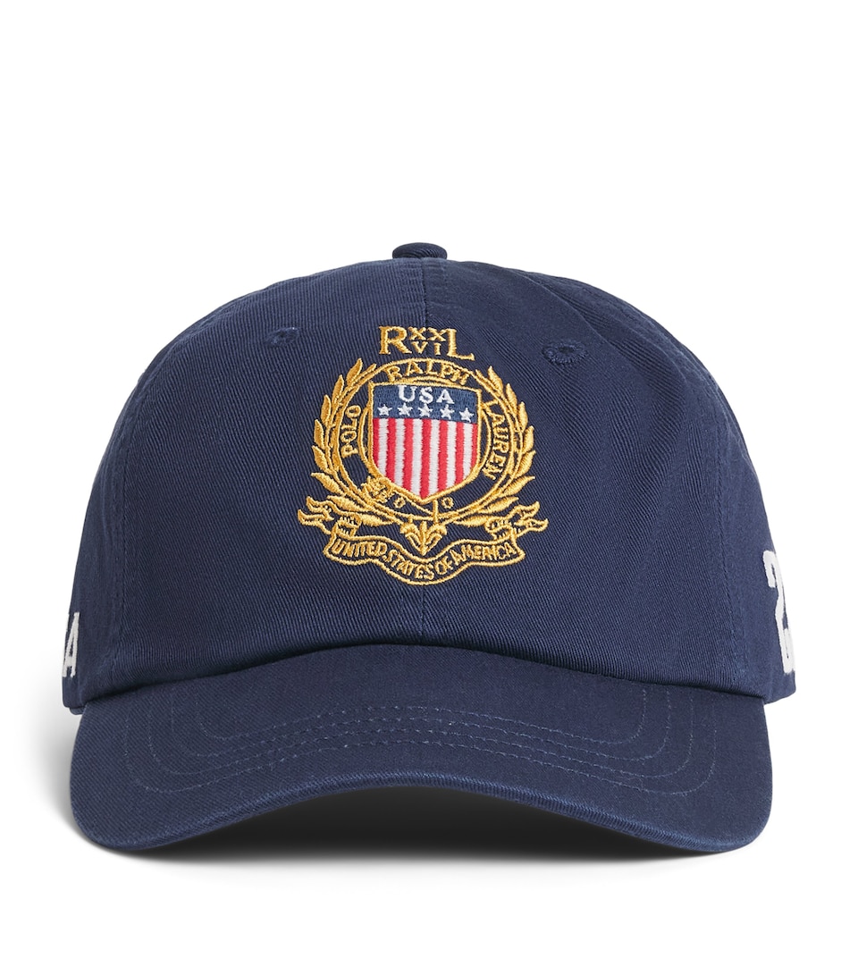 Polo Ralph Lauren Cotton Twill USA Crest Baseball Cap Newport Navy