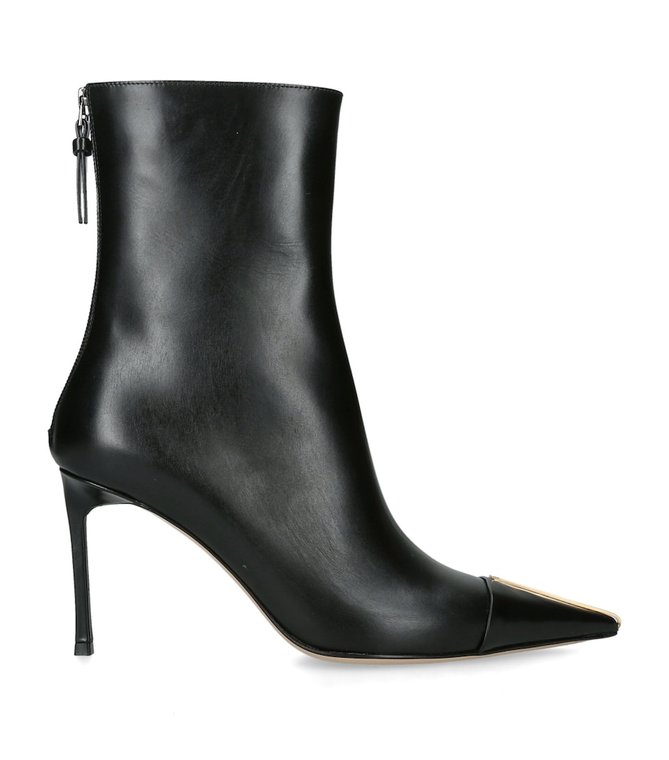 TOM FORD Leather Heeled Ankle Boots 85 Black