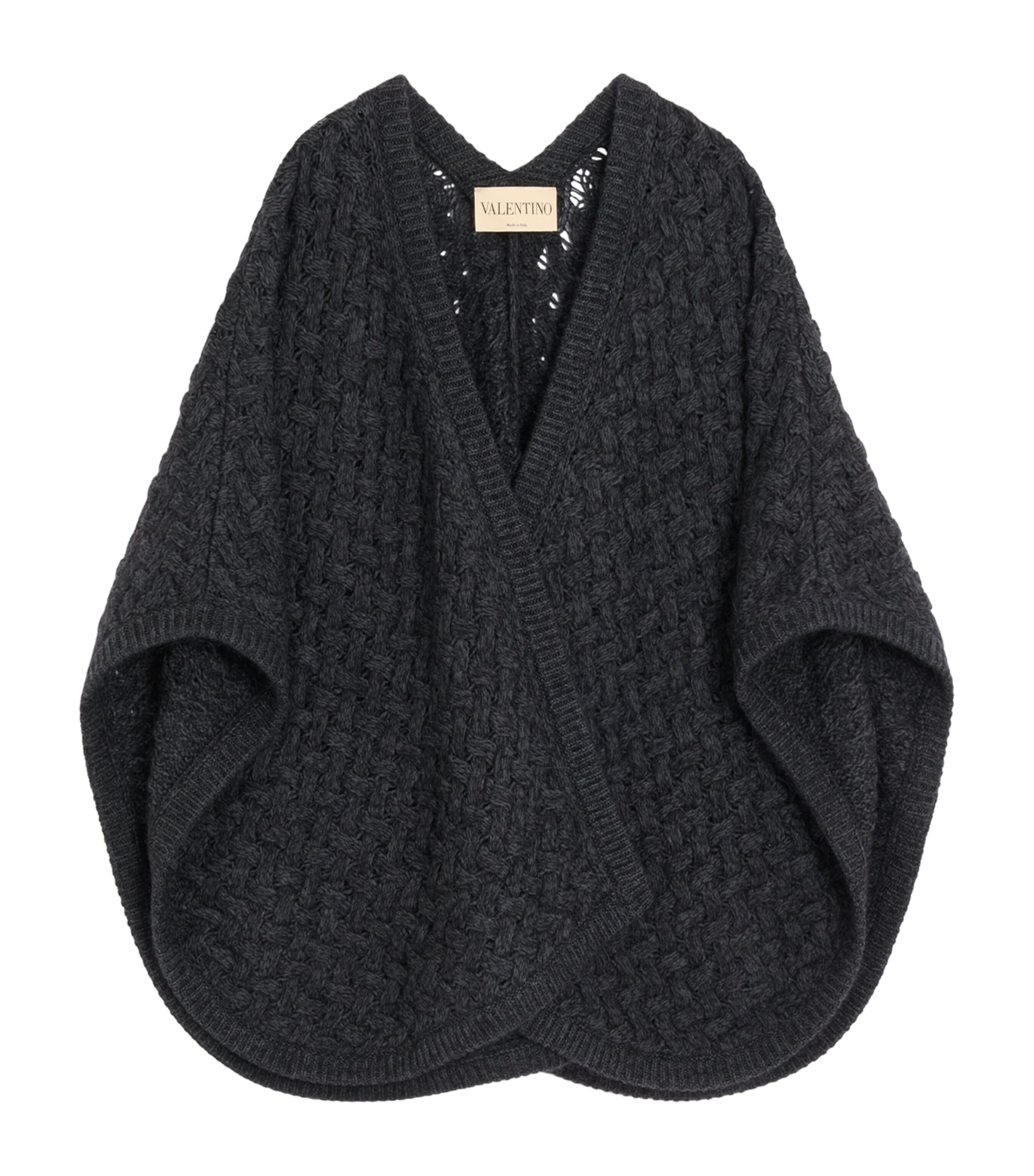 Valentino Garavani Womens Wool-Blend Poncho