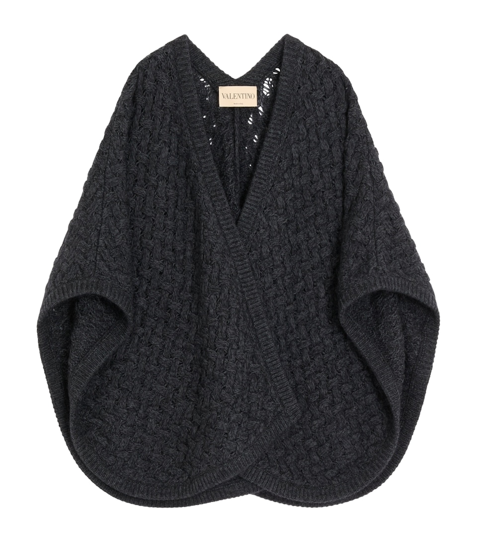 Valentino Garavani Womens Wool-Blend Poncho