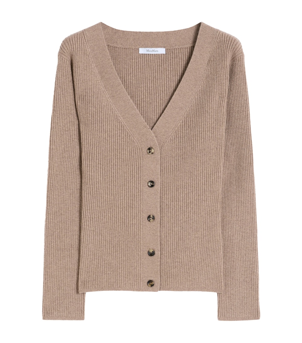 Wool-Blend Ribbed Cardigan