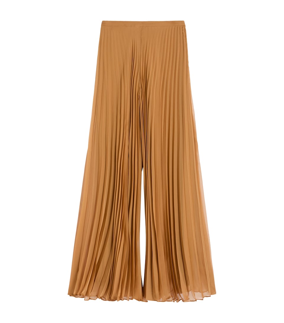 Chiffon Pleated Wide-Leg Trousers