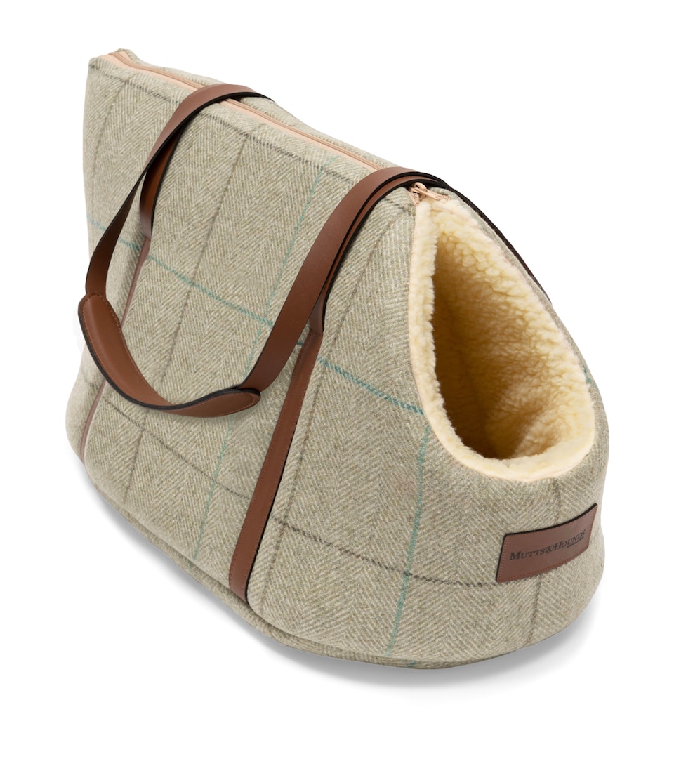Mutts And Hounds Tweed Dog Carrier (Small) Sage Green